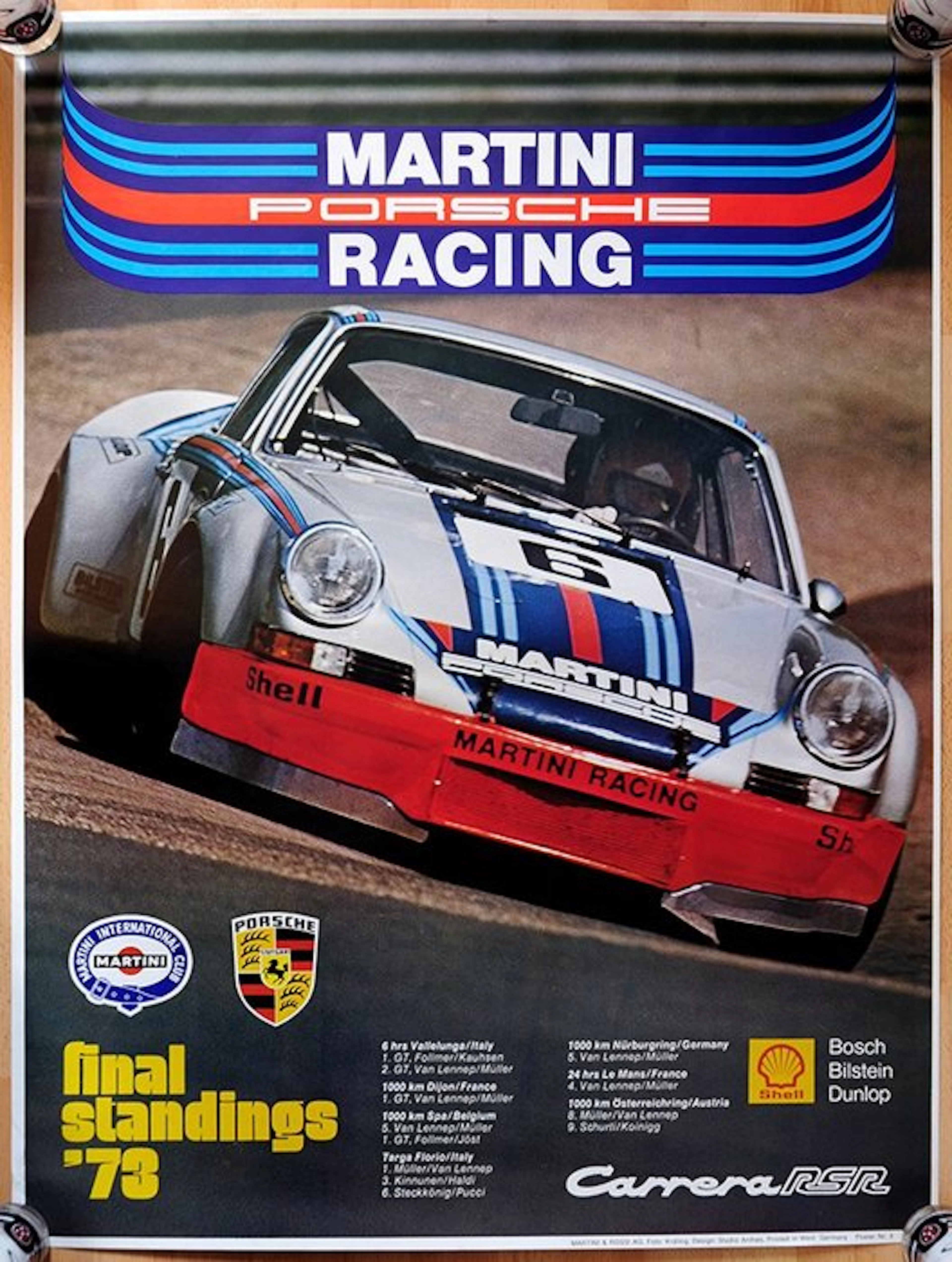 advertising poster - Porsche - Martini Porsche 911 Carrera RSR - 1973