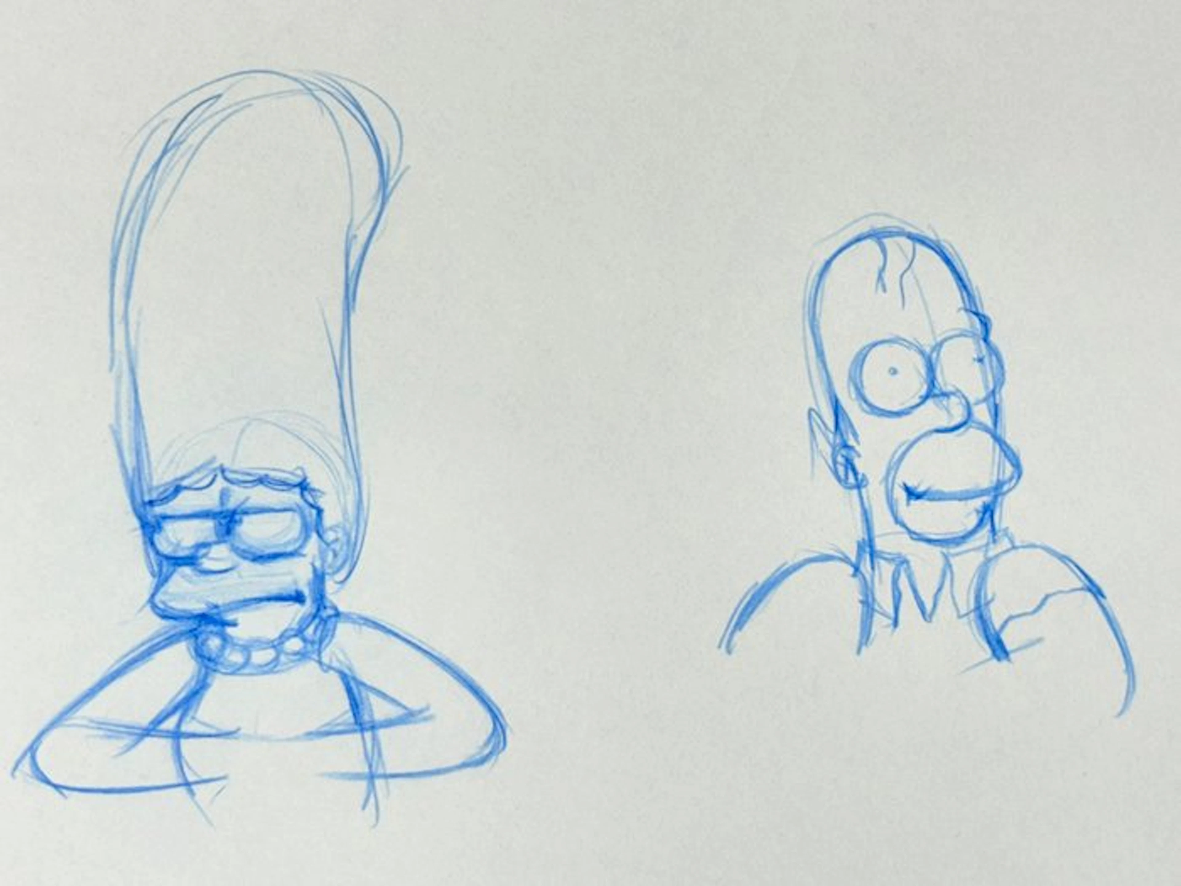 Gracie Films (1992) - Original Animation Drawing of Homer and Marge Simpson