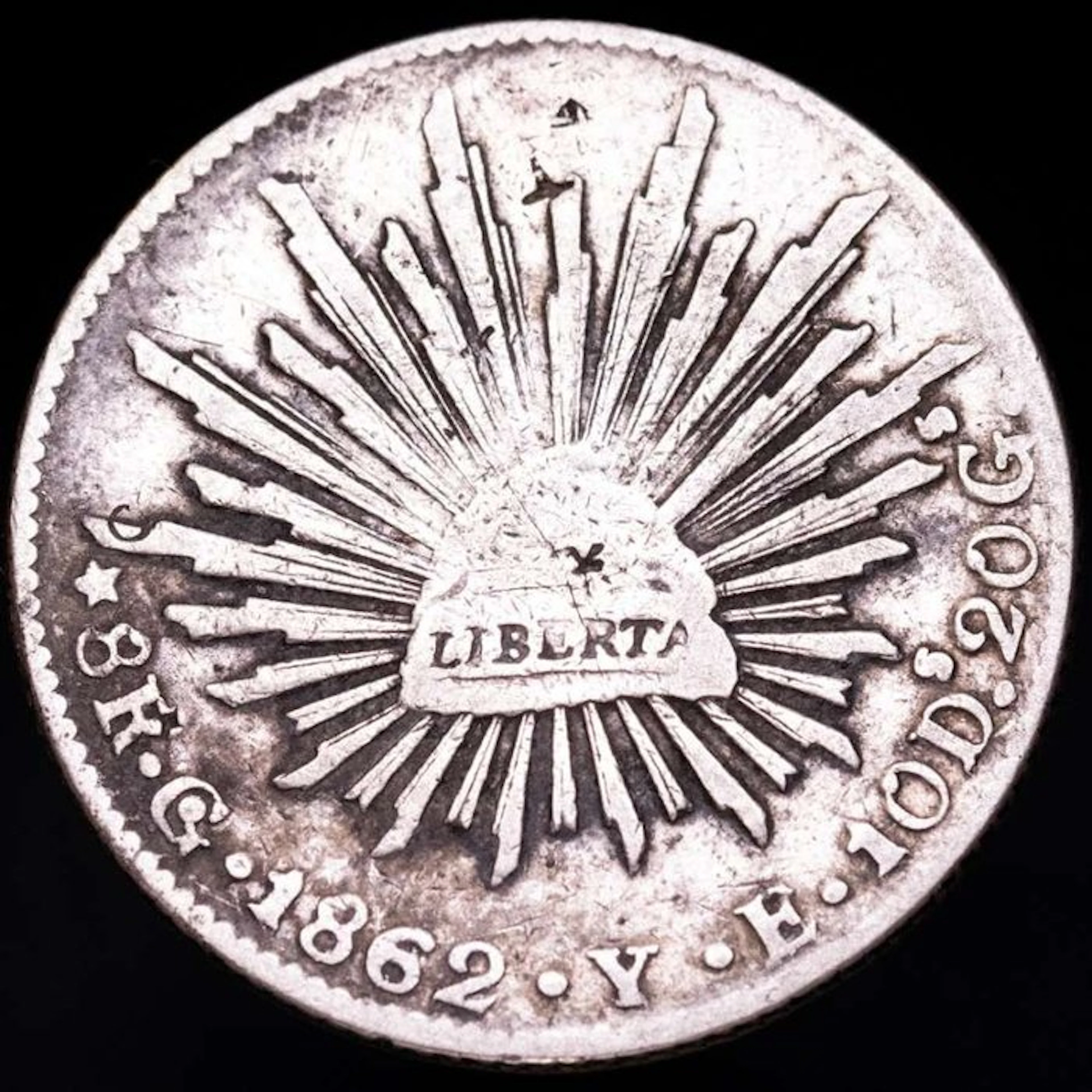 Mexico. 8 Reales Guanajuato mint, 1862 Y.E (No reserve price)