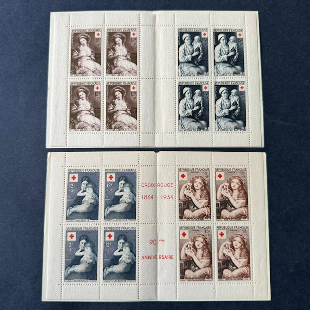 France - Red Cross booklets "1953 and 1954" in mint condition ** without hinge