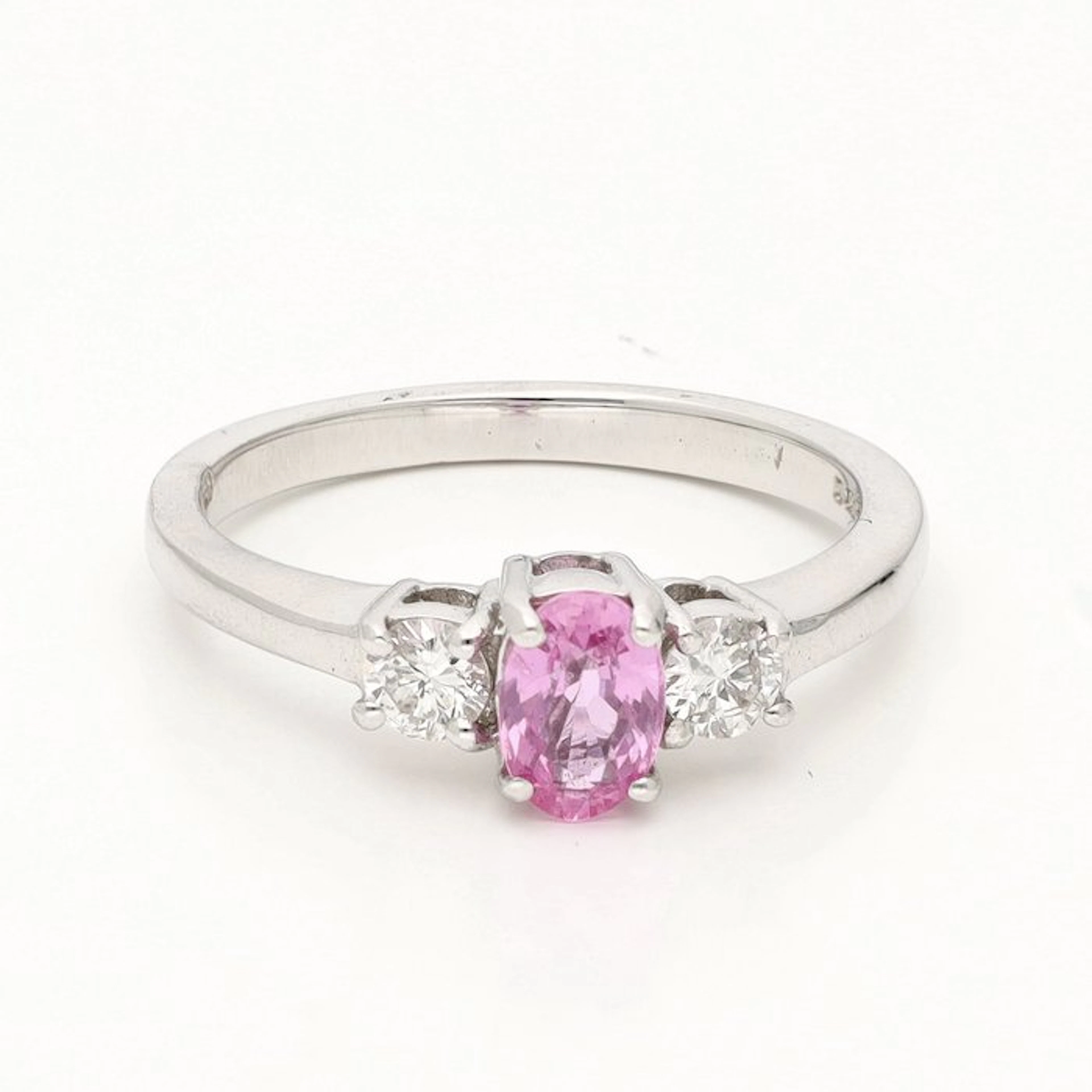 Ring - 18 kt. White gold - 0.73ct. tw. Sapphire - Diamond