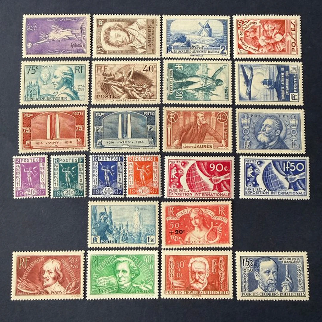 France - Complete year "1936" (except 321) in mint ** without hinge. TB