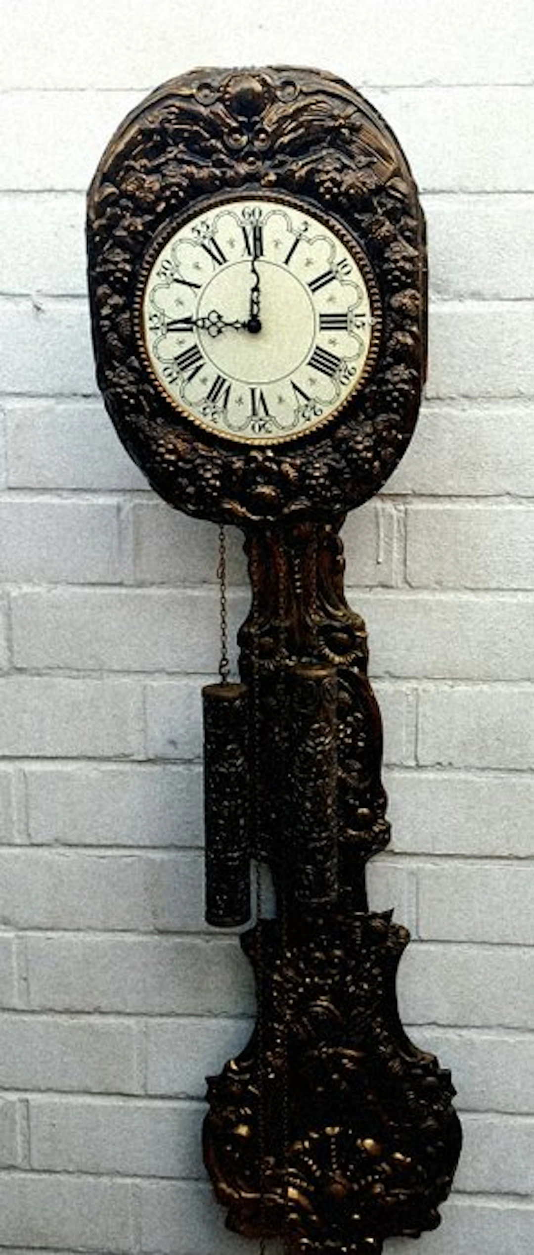 Comtoise clock - Mid-century modern Copper, Brass, Wood - 1970-1980