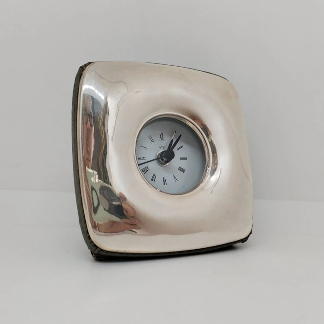 Table/desk clock - Silver - 1980-1990
