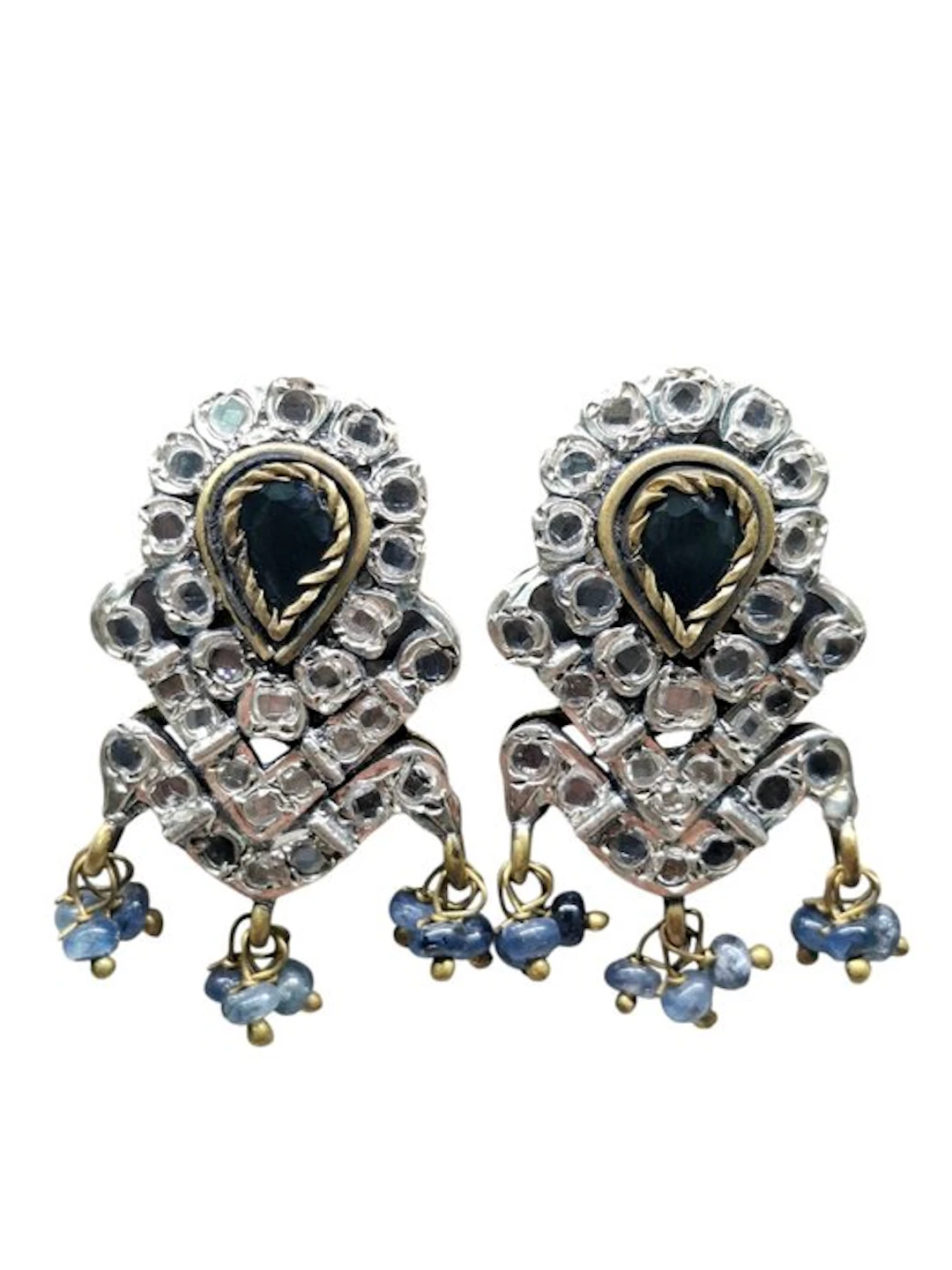 No reserve price - Earrings Silver Sapphire - Diamond