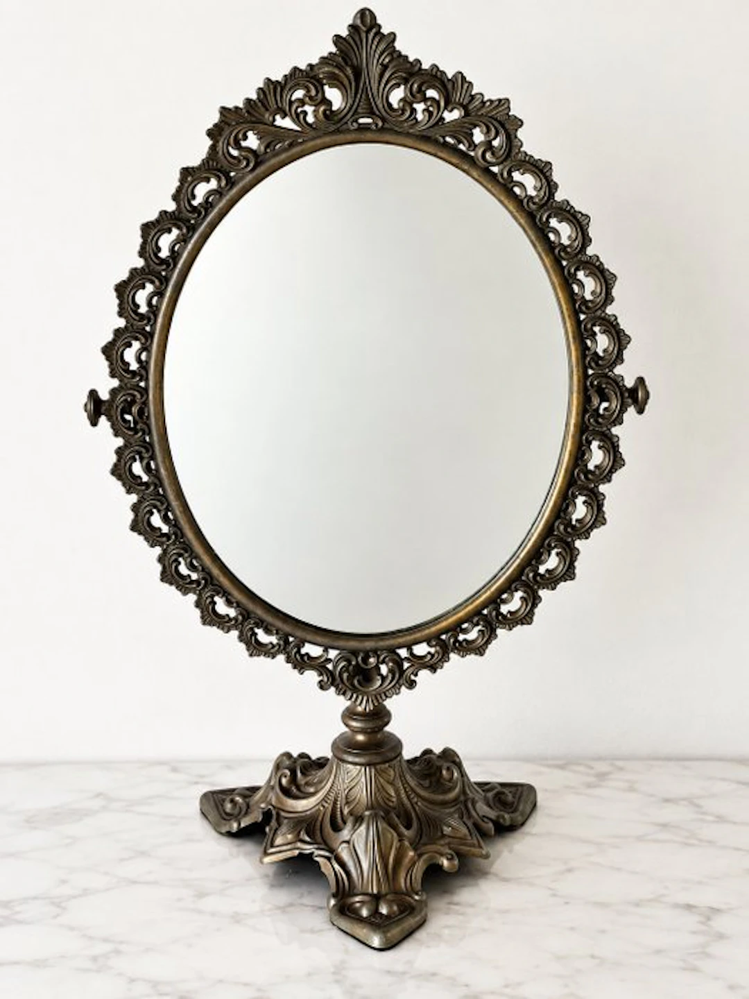 Large Italian Rococo Revival Adjustable Vanity Mirror –...