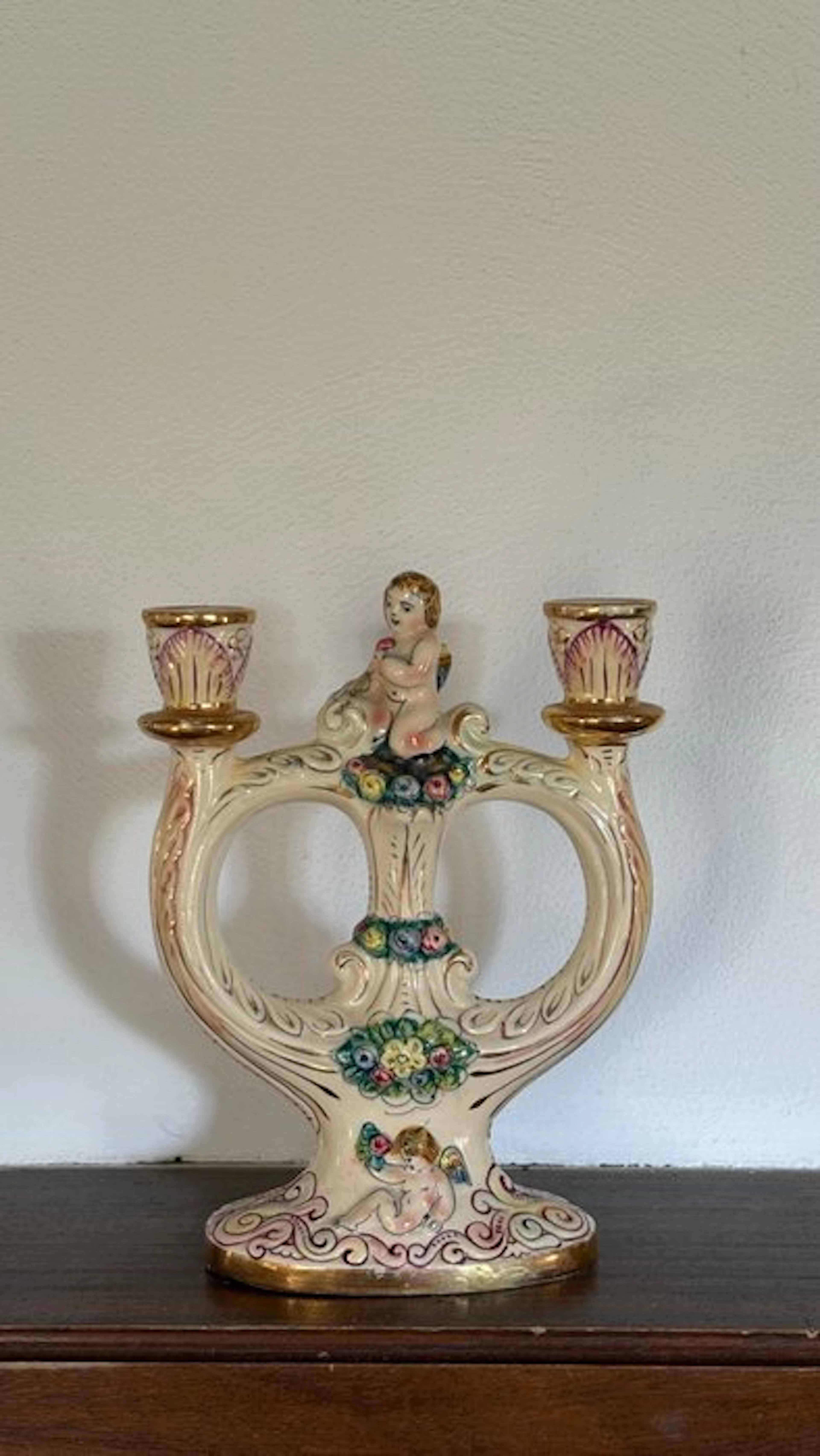 Candlestick - Porcelain - Capodimonte candelabra
