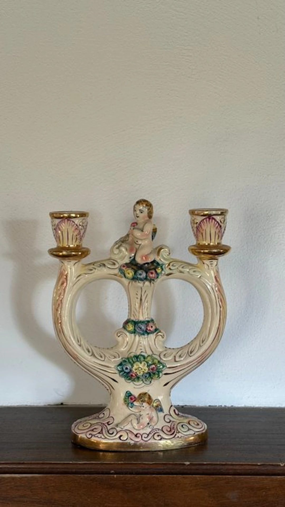 Candlestick - Porcelain - Capodimonte candelabra