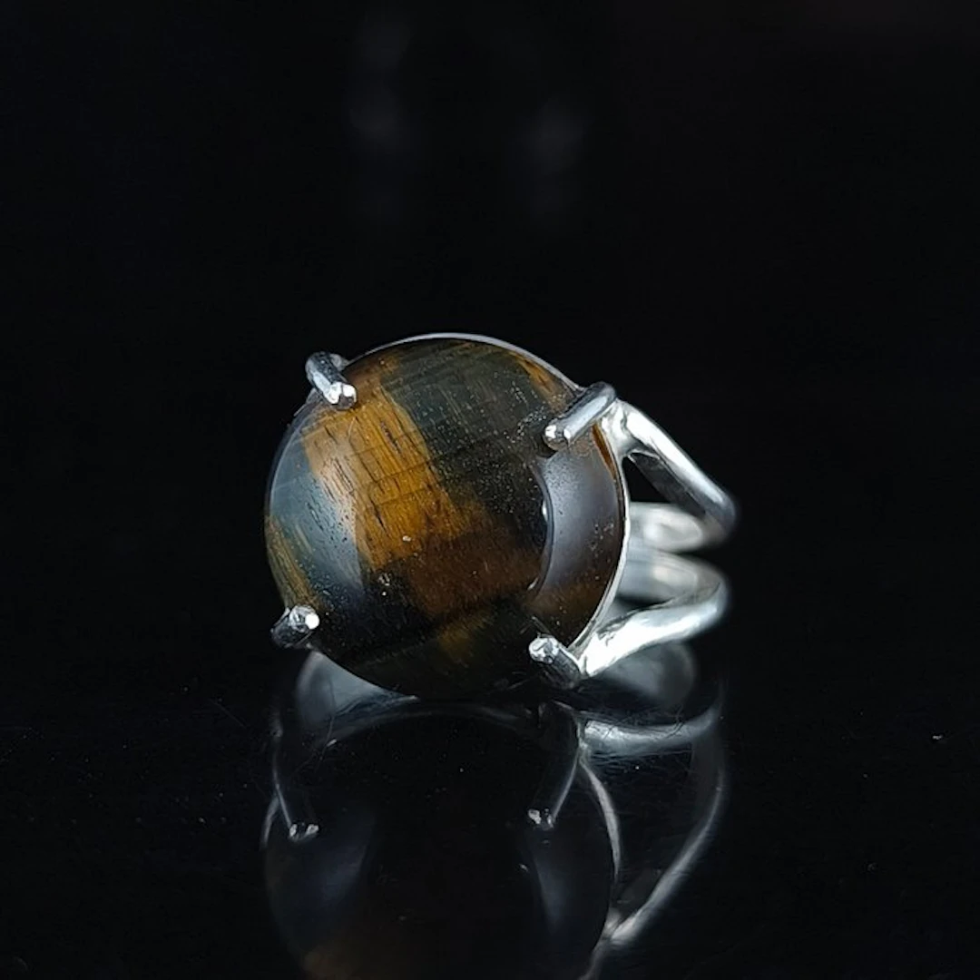 Silver - Ring - Tiger's Eye Shield Protect