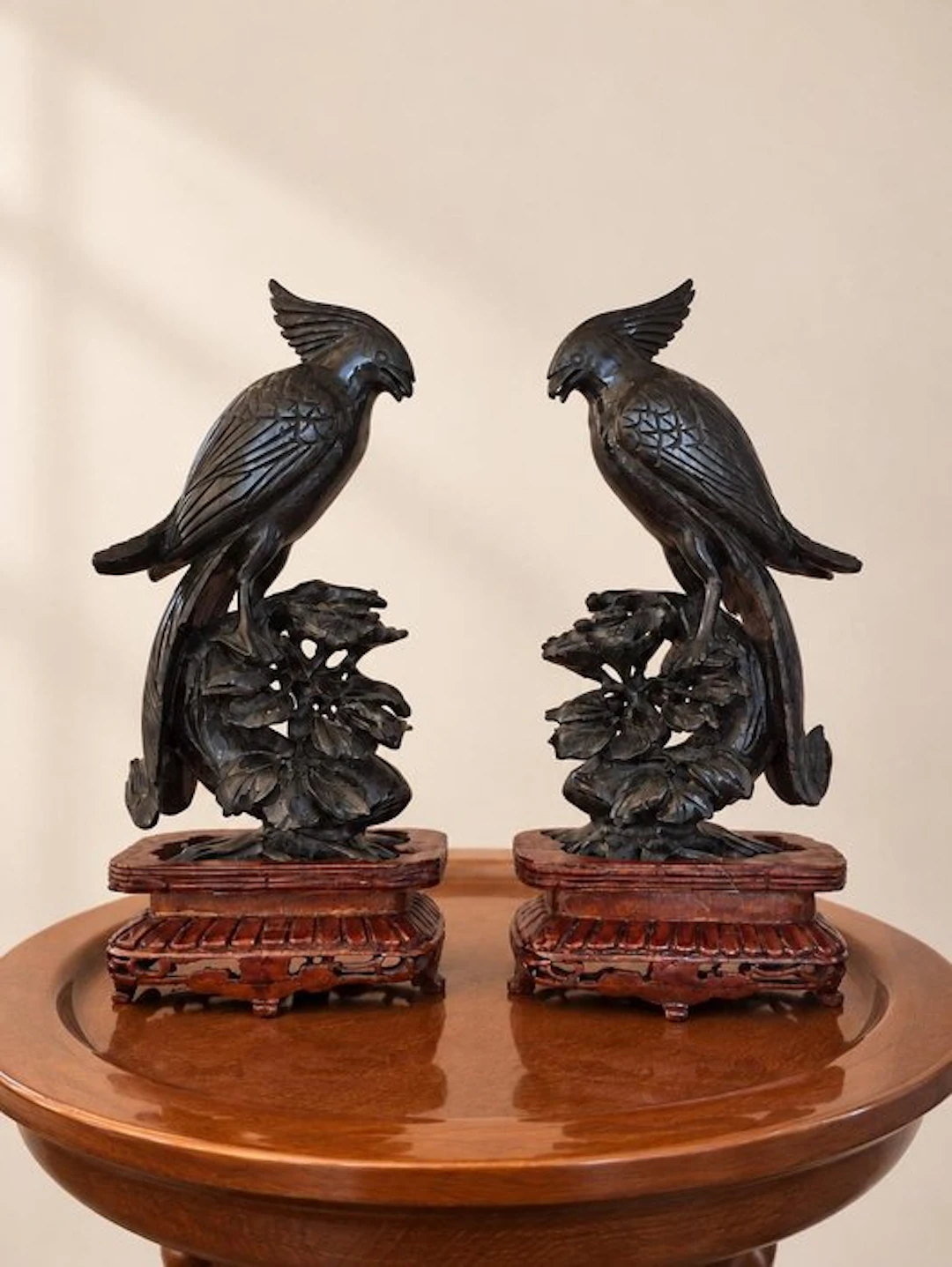 Pareja pajaros chino talladi a mano - Stone - China (No reserve price)