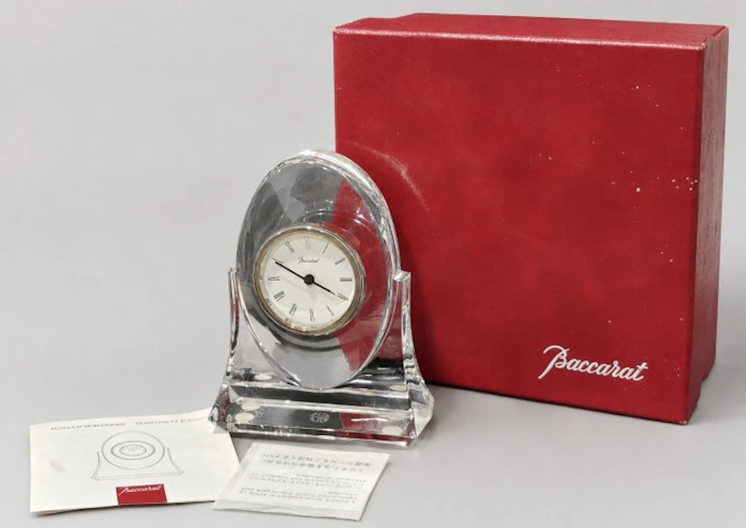 Table/desk clock - Baccarat - Crystal - 1970-1980, 1980-1990 - with box