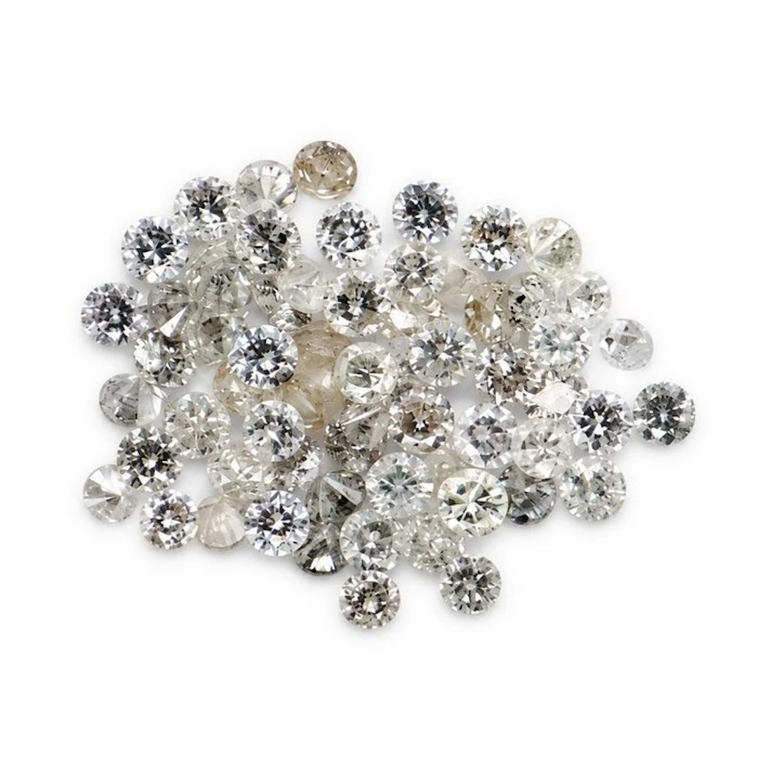 No reserve price - 64 pcs Diamond (Natural) - 1.03 ct - Round - F