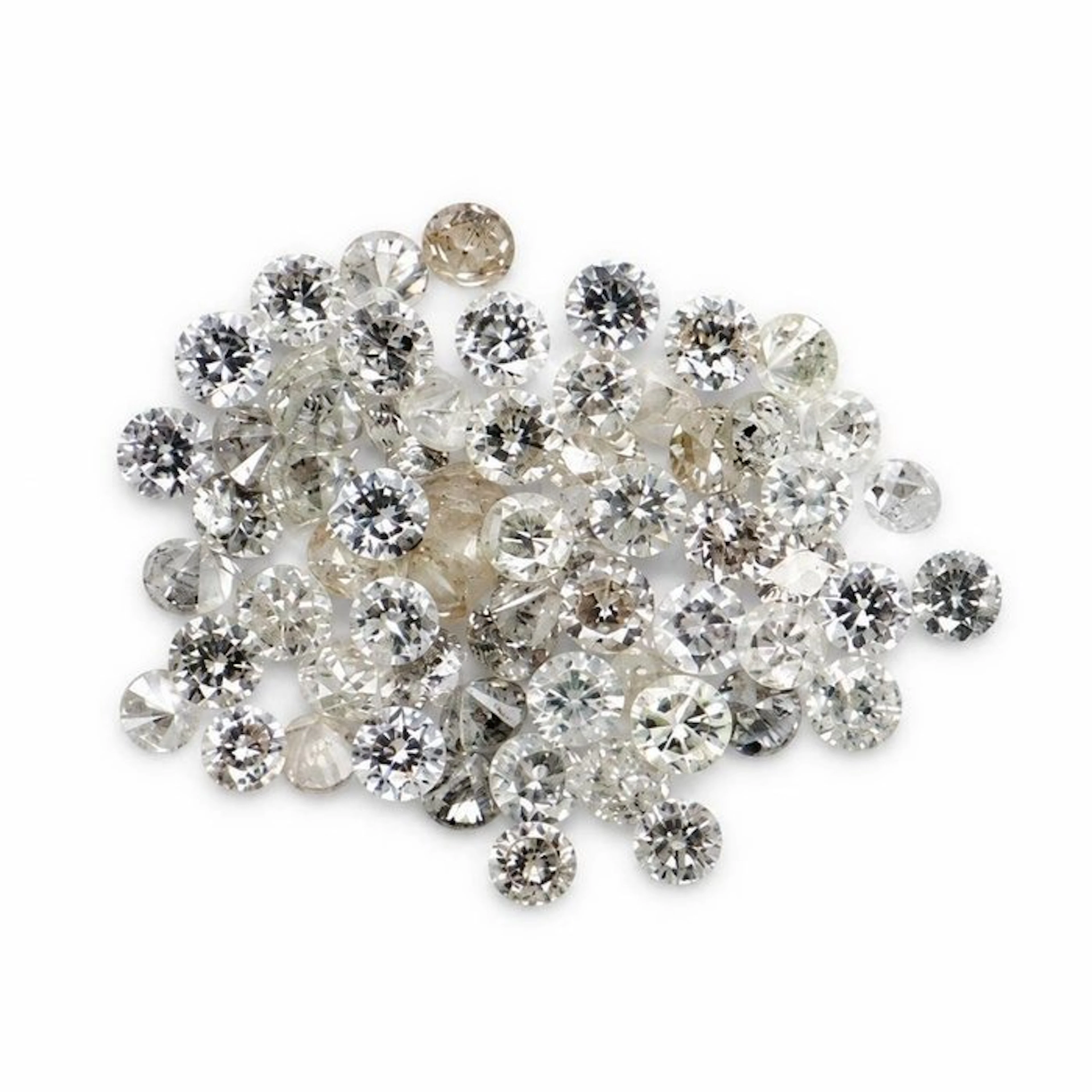 No reserve price - 64 pcs Diamond (Natural) - 1.03 ct - Round - F