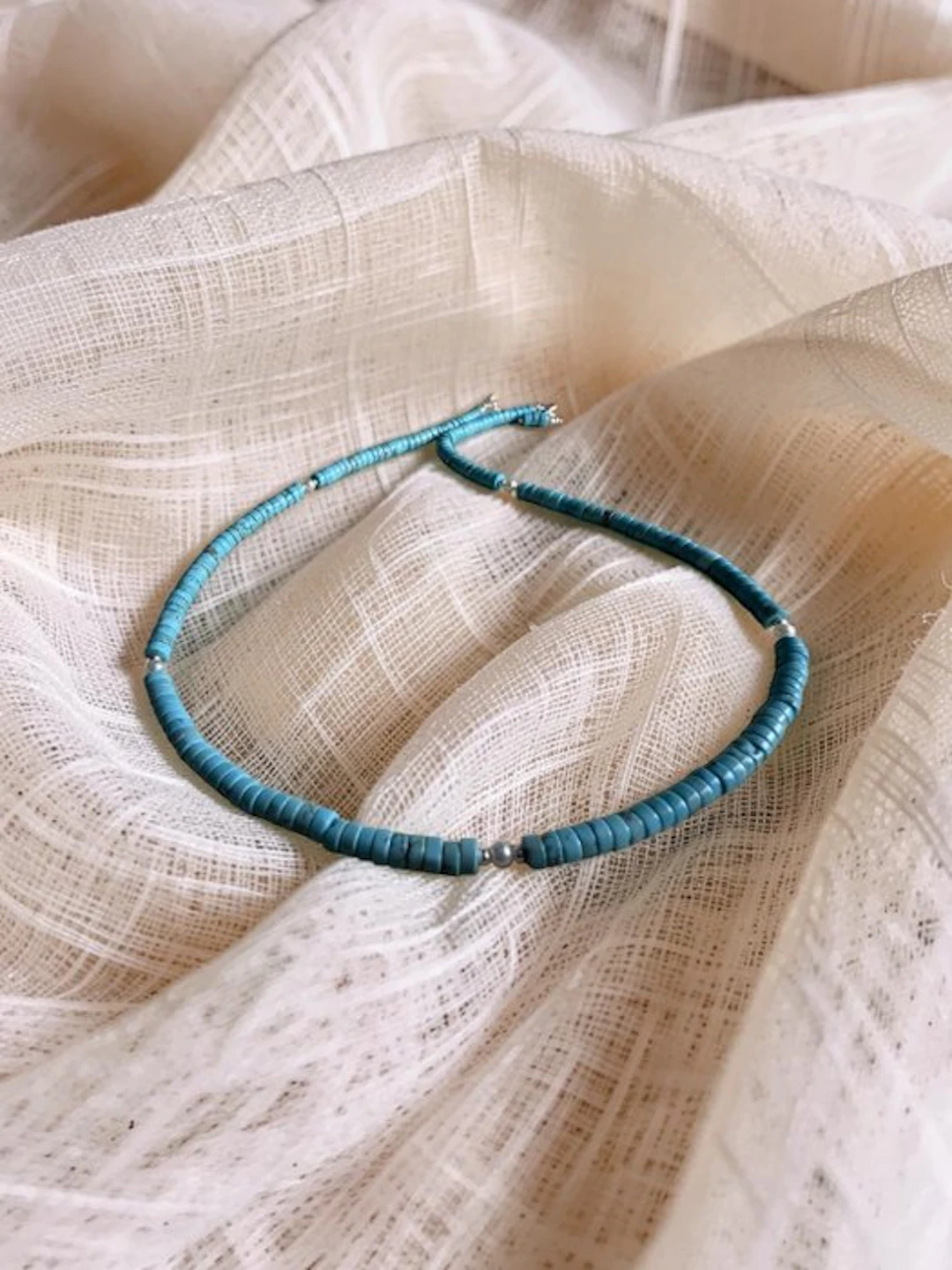 Pearl - Silver - Necklace - Akoya pearls, turquoise