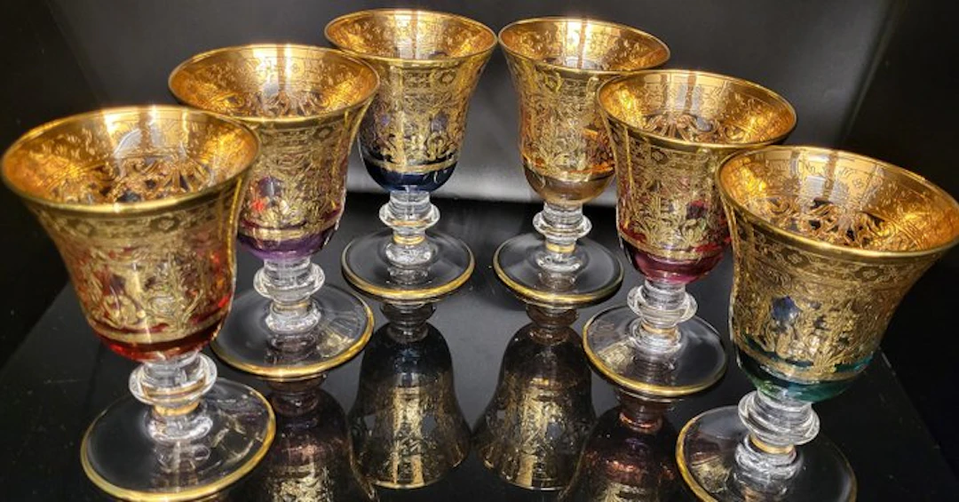 ISMIE LUX - Drinking service (6) - all full gold...