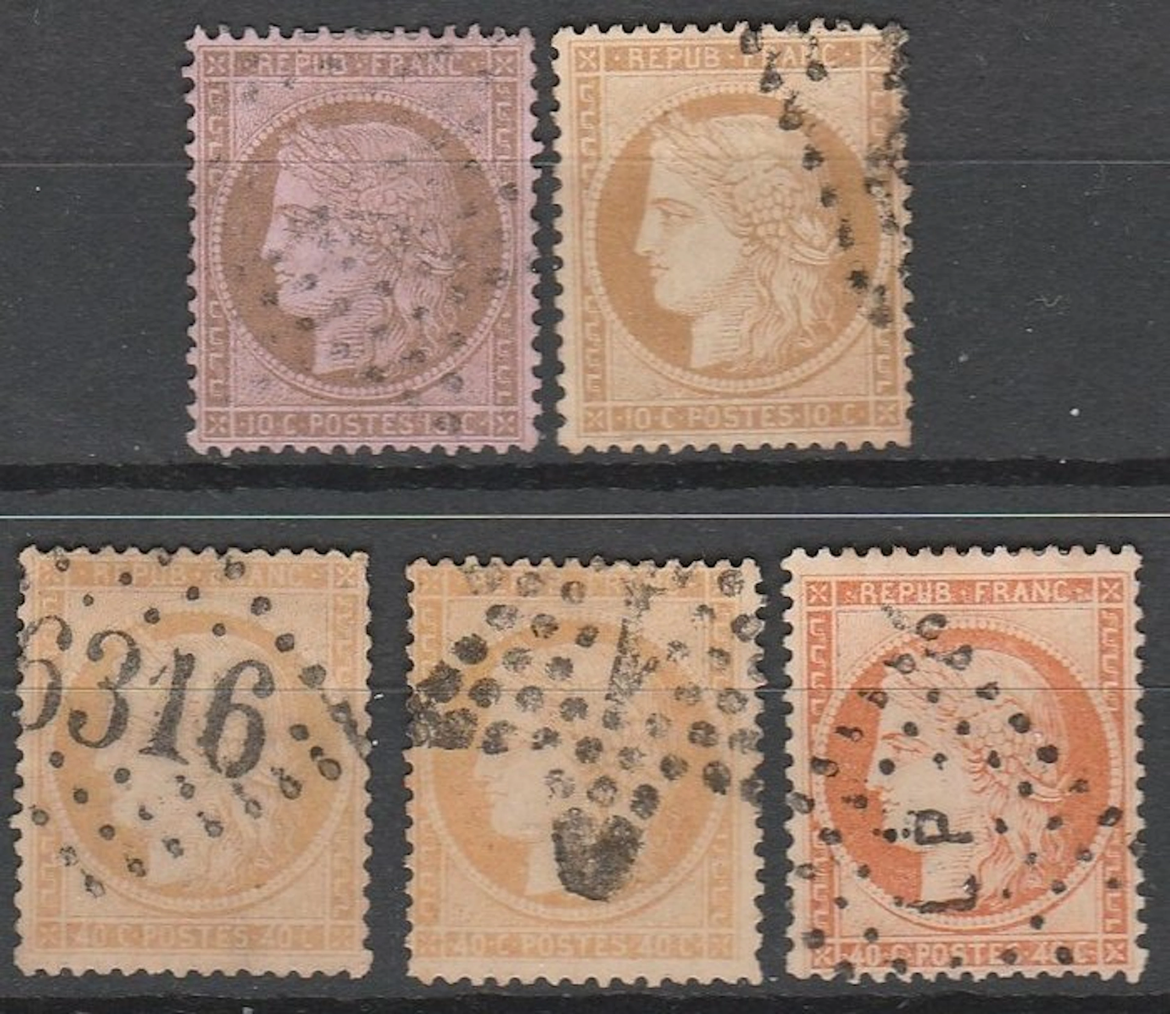 France 1870/1871 - France – Ceres – 10c and 40c – 3...