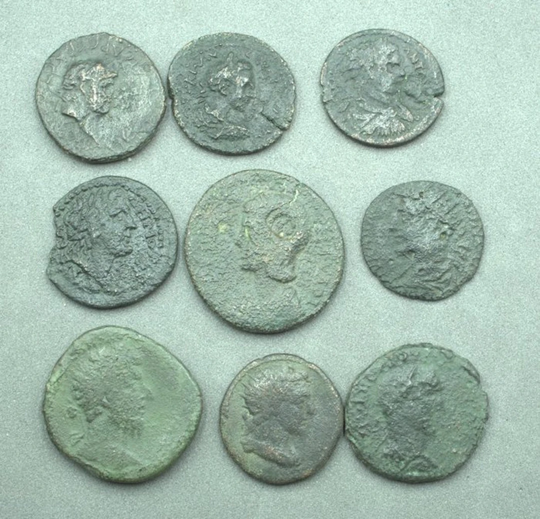 Ancient Roman Bronze Coin Collection (9) (No reserve price)