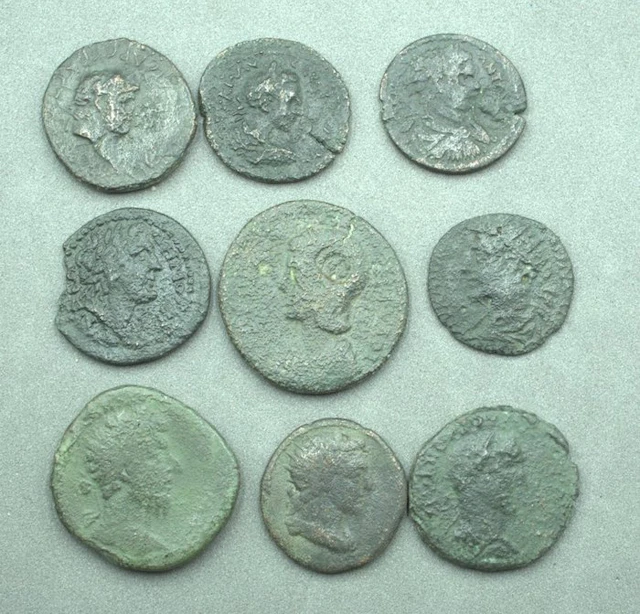 Ancient Roman Bronze Coin Collection (9) (No reserve price)