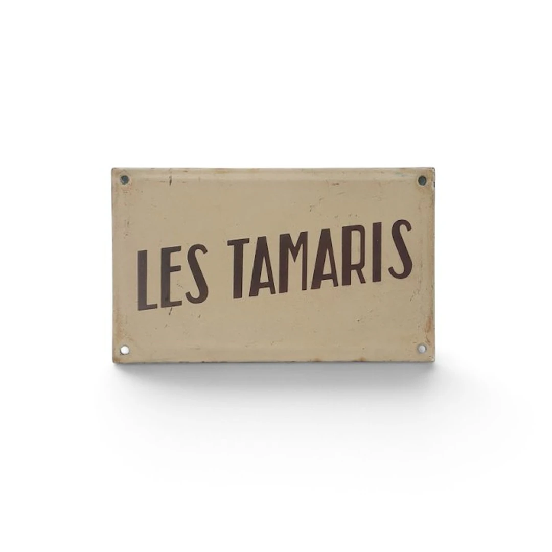 Enamel villa board "Les Tamaris" - Enamel sign - Enamel, Steel