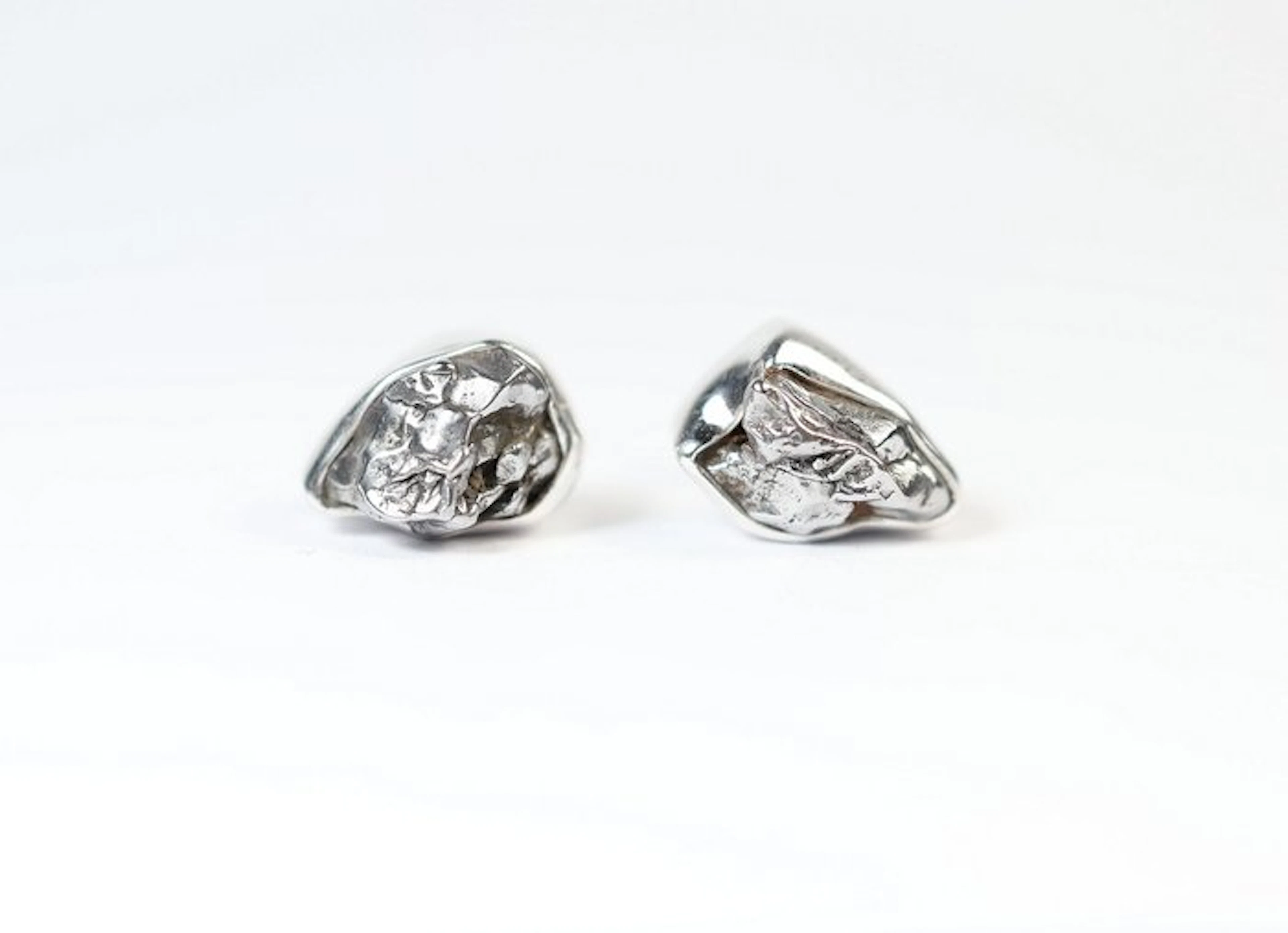 2 × stud earrings Meteorite Campo del Cielo / new 925