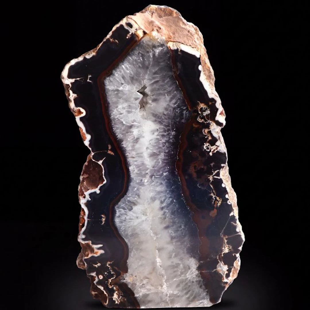 Black Agate - Geode - 18x10x5 cm- 1.55 kg