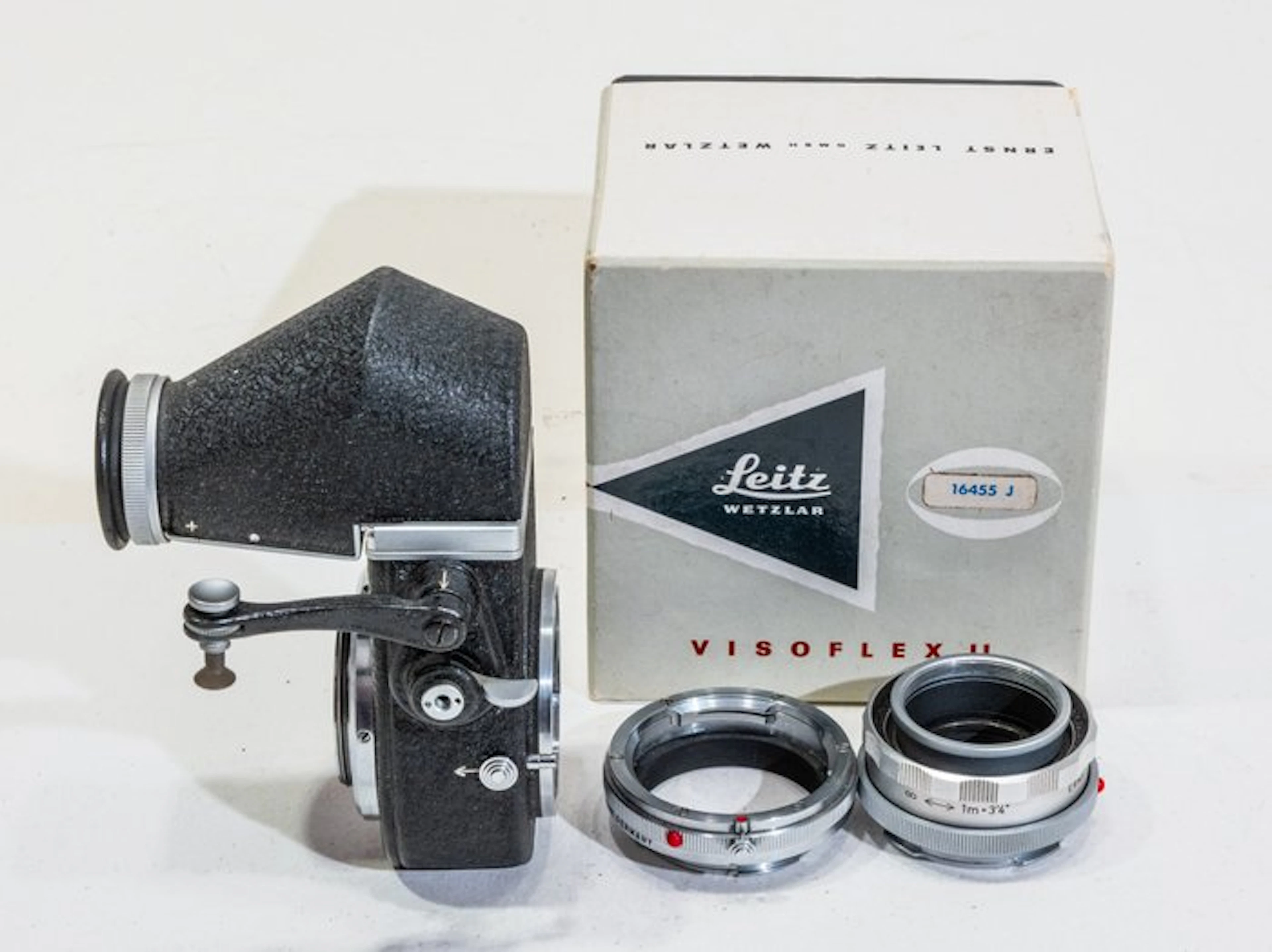 Leitz Visoflex II met 90 graden prisma en 2 tussenringen Camera accessories