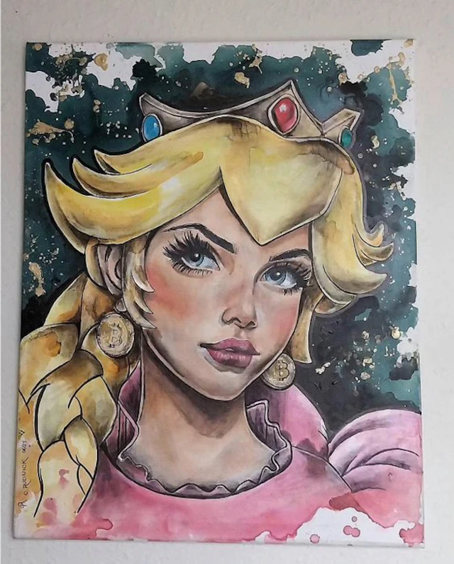 PEACH BITCOIN BTC CRYPTO X CHRISTINA RUDNICK • Nintendo...