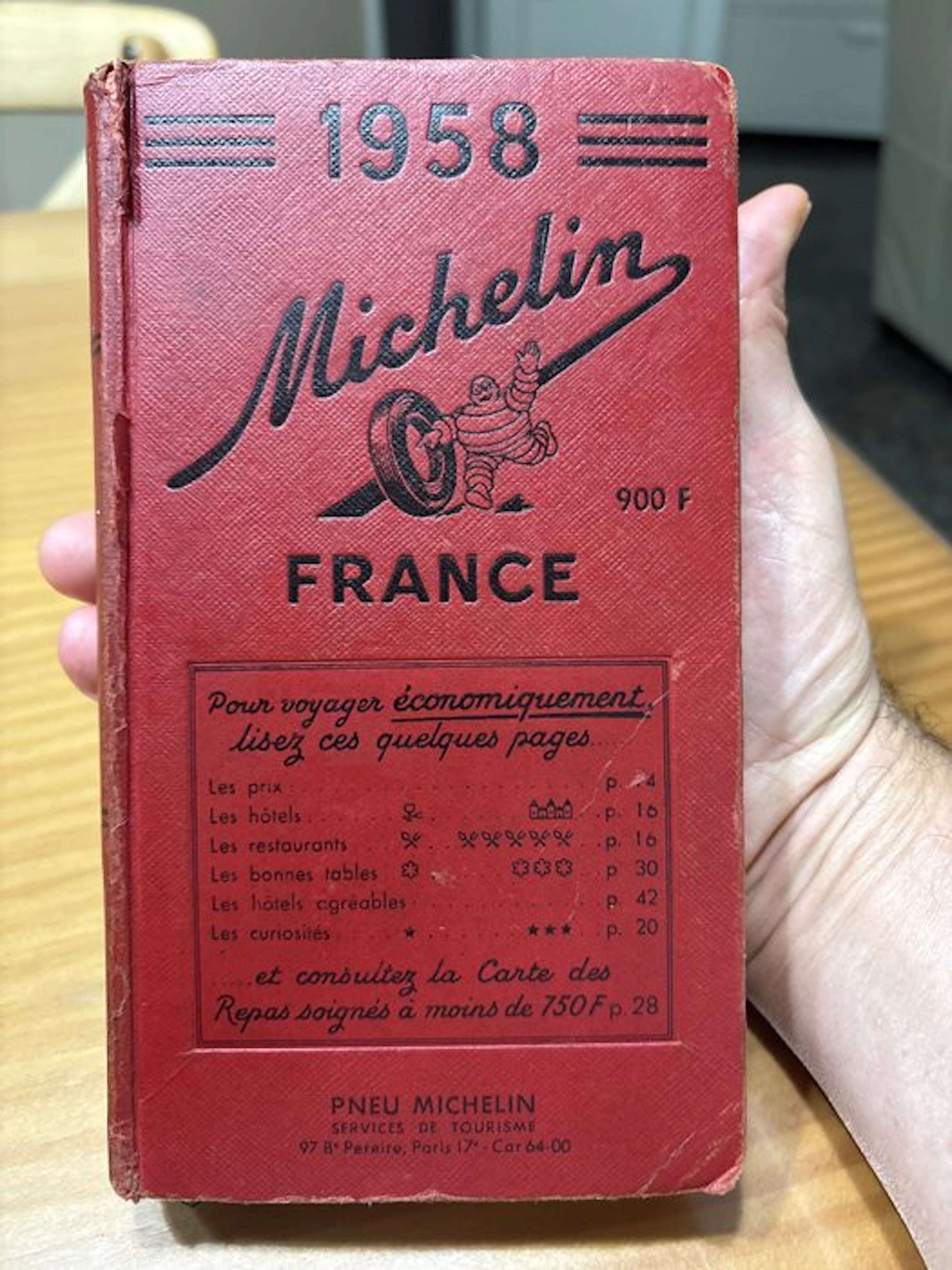 Book - Michelin - Guía Michelin Francia 1958 + documento externo originales