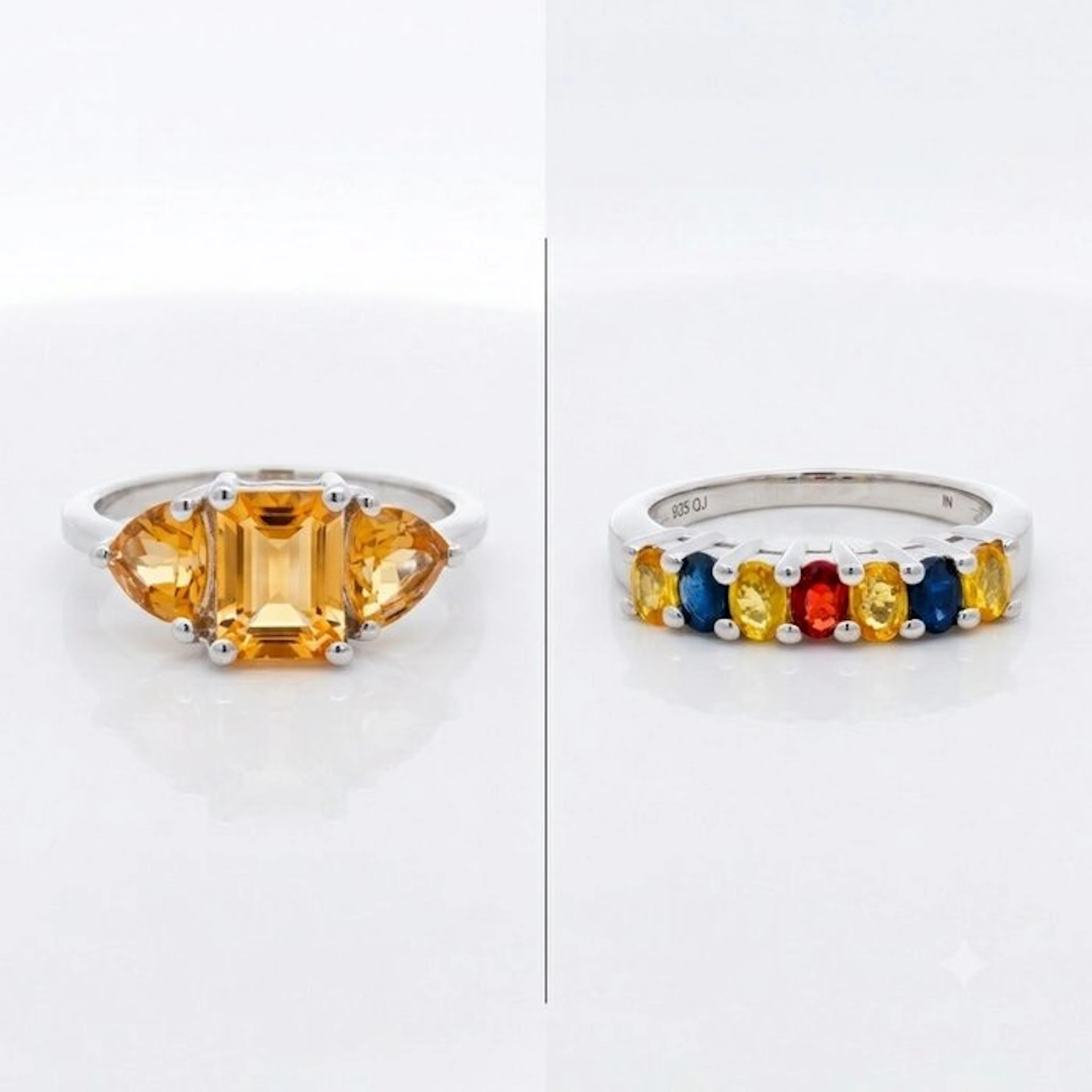 No reserve price - 2 piece jewellery set Silver - 3.67ct