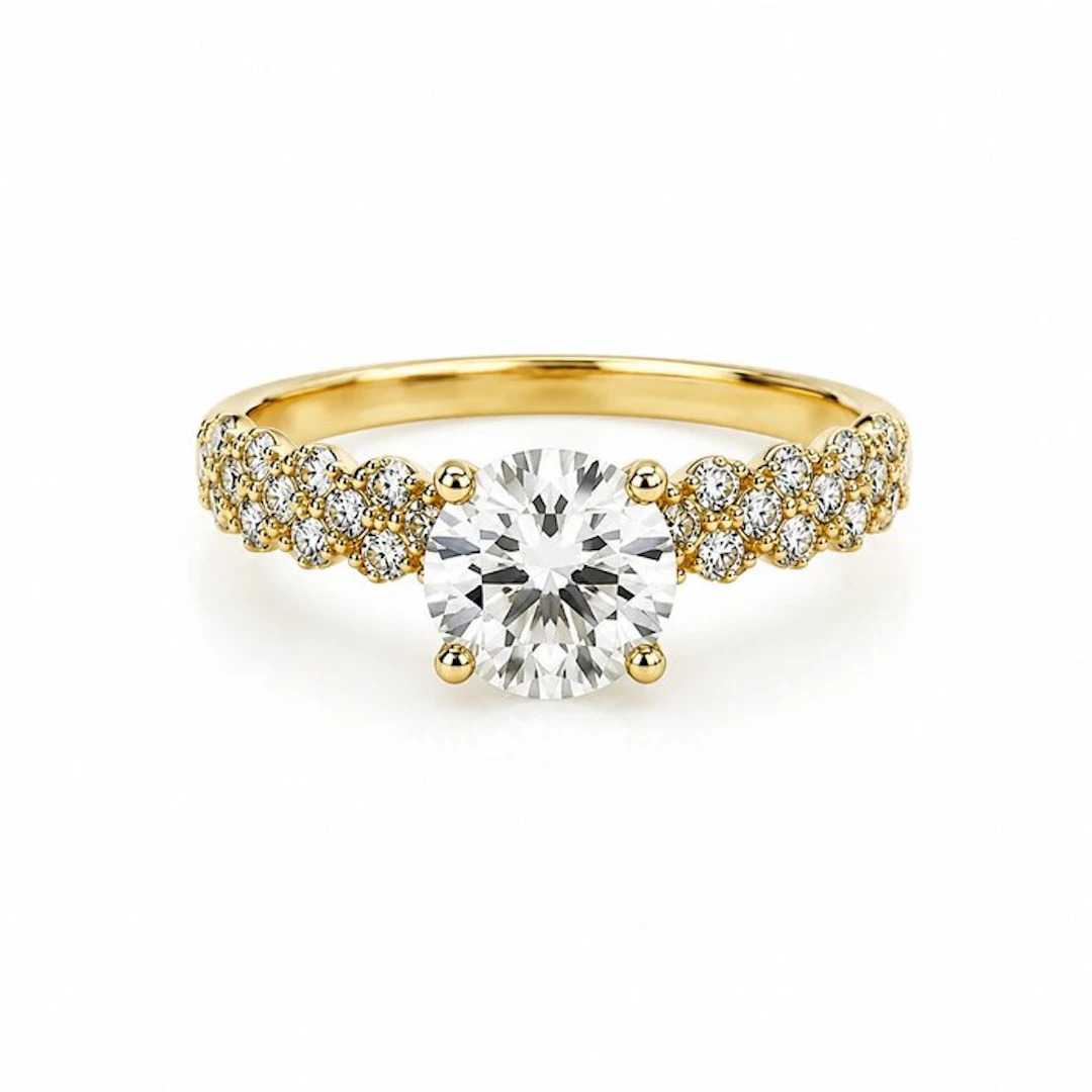 Ring - 18 kt. Yellow gold - 2.01ct. tw. Diamond (Lab-grown)