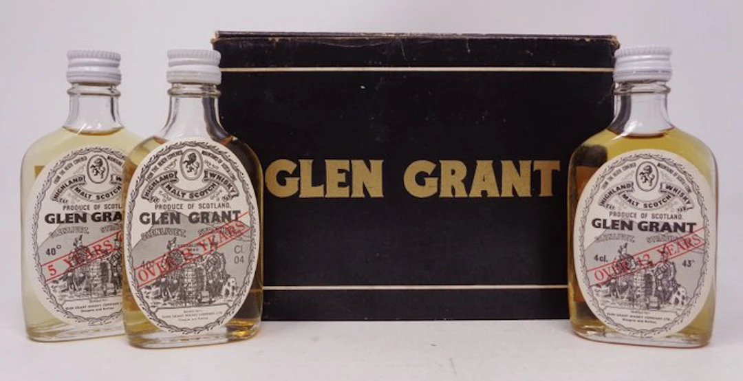 Glen Grant 5yo - 8yo - 12yo Miniature - b. 1970s - 4cl - 12 bottles