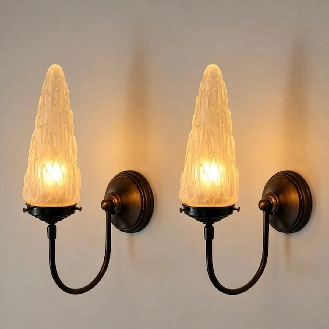 DBGM - Wall lamp - Brass, Metal, Glass - Art Deco Scone Lamps