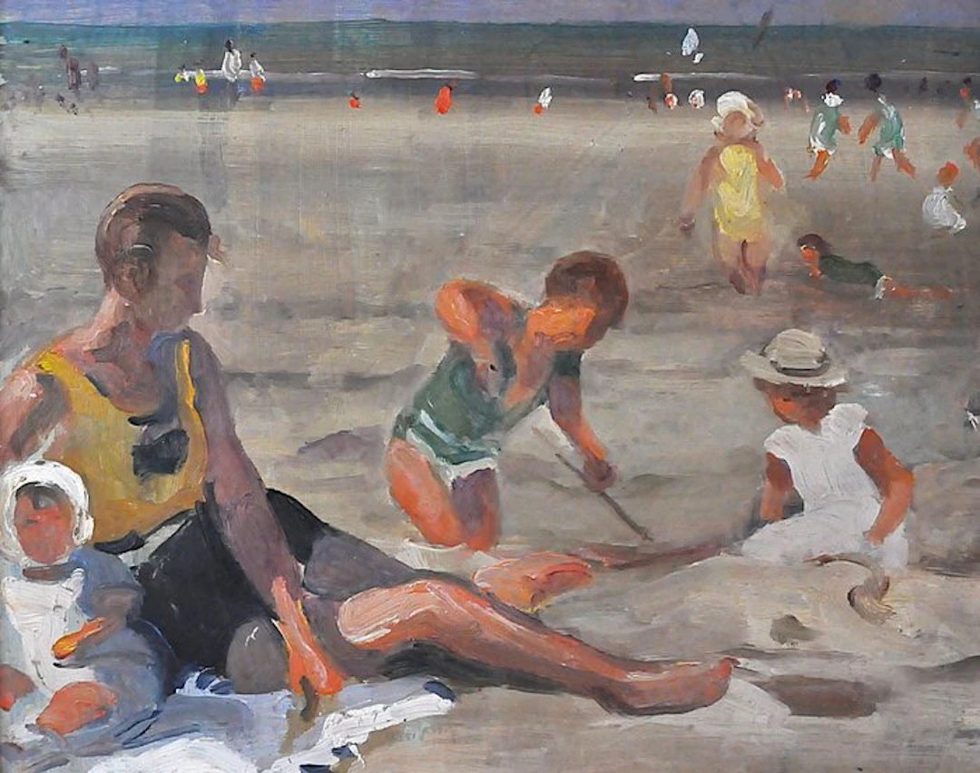 Paul Michel Dupuy (1869-1949), In the style of - Plage animée