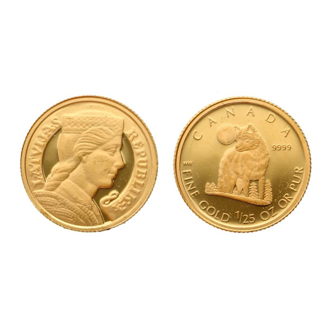 Latvia, Canada. 2003/2007 - "Lats Commemoravite & Wolf" (2 stuks)