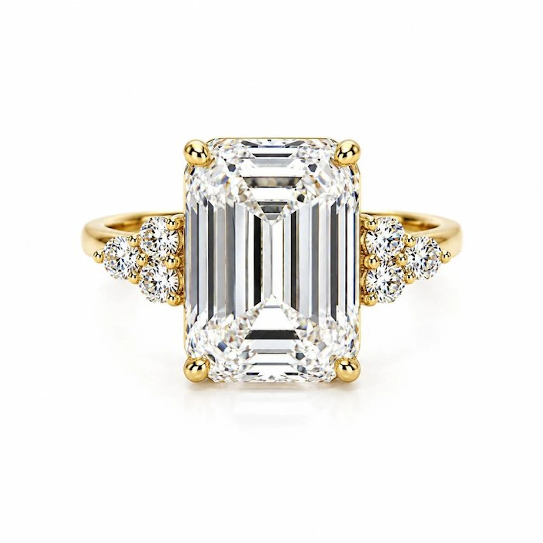 Ring - 14 kt. Yellow gold - 7.22ct. tw. Diamond (Lab-grown) - Diamond