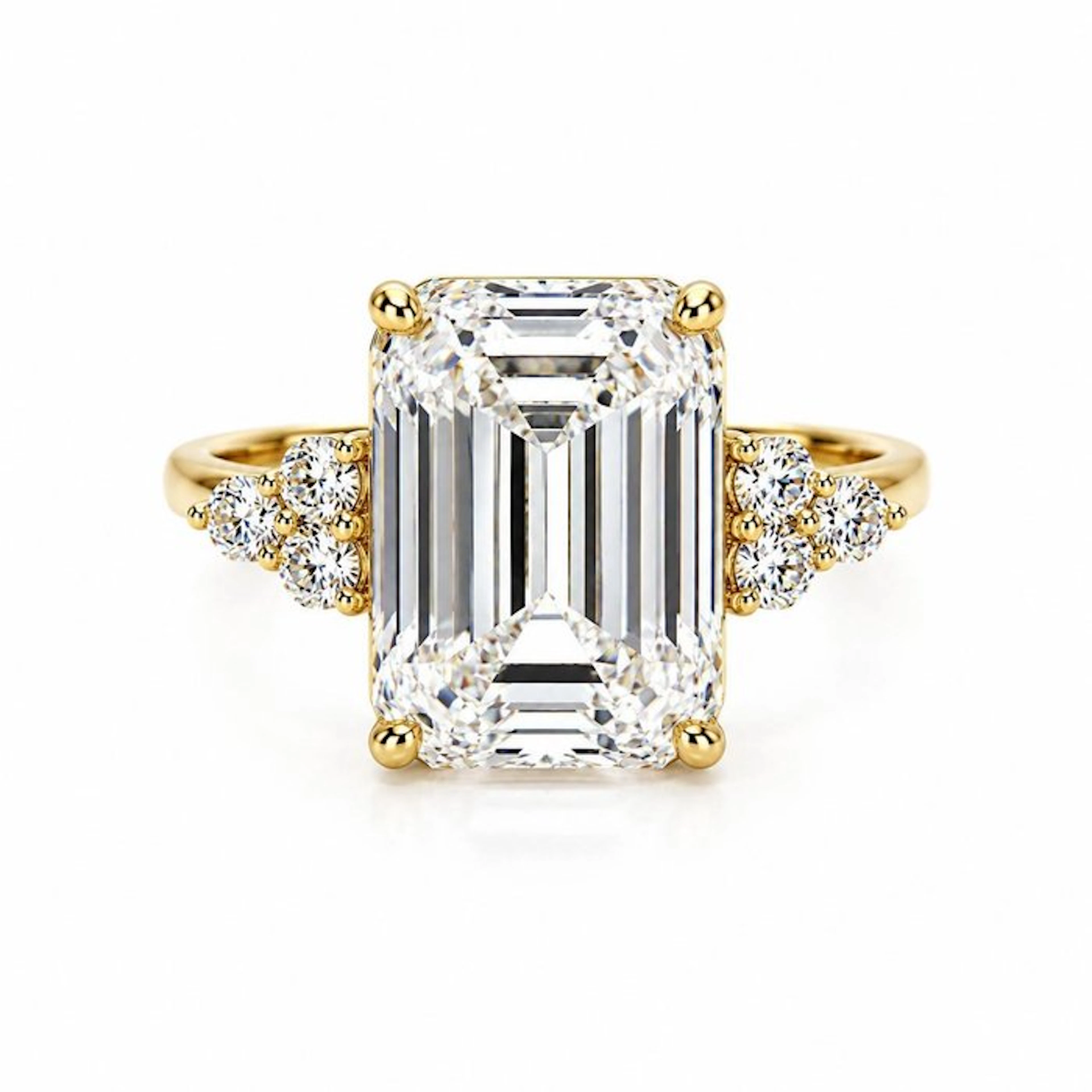 Ring - 14 kt. Yellow gold - 7.22ct. tw. Diamond (Lab-grown) - Diamond