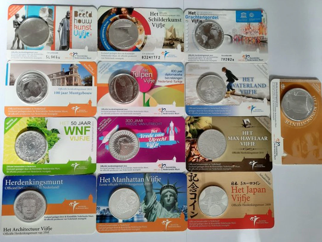 Netherlands. 5 Euro / 10 Euro Various Years (13 coins) (No reserve price)