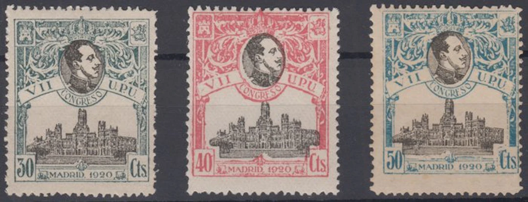 Spain 1920 - 7th Congress of the U.P.U. 3 values. - Edifil 304/6