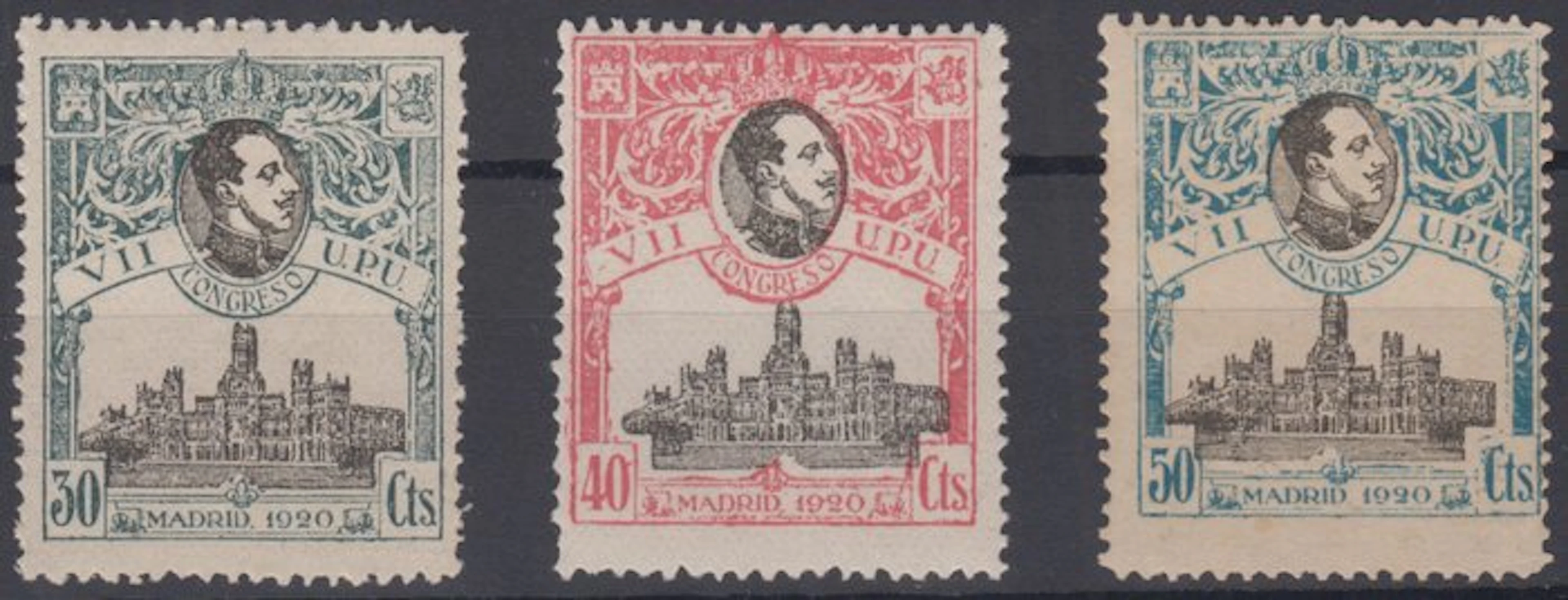 Spain 1920 - 7th Congress of the U.P.U. 3 values. - Edifil 304/6