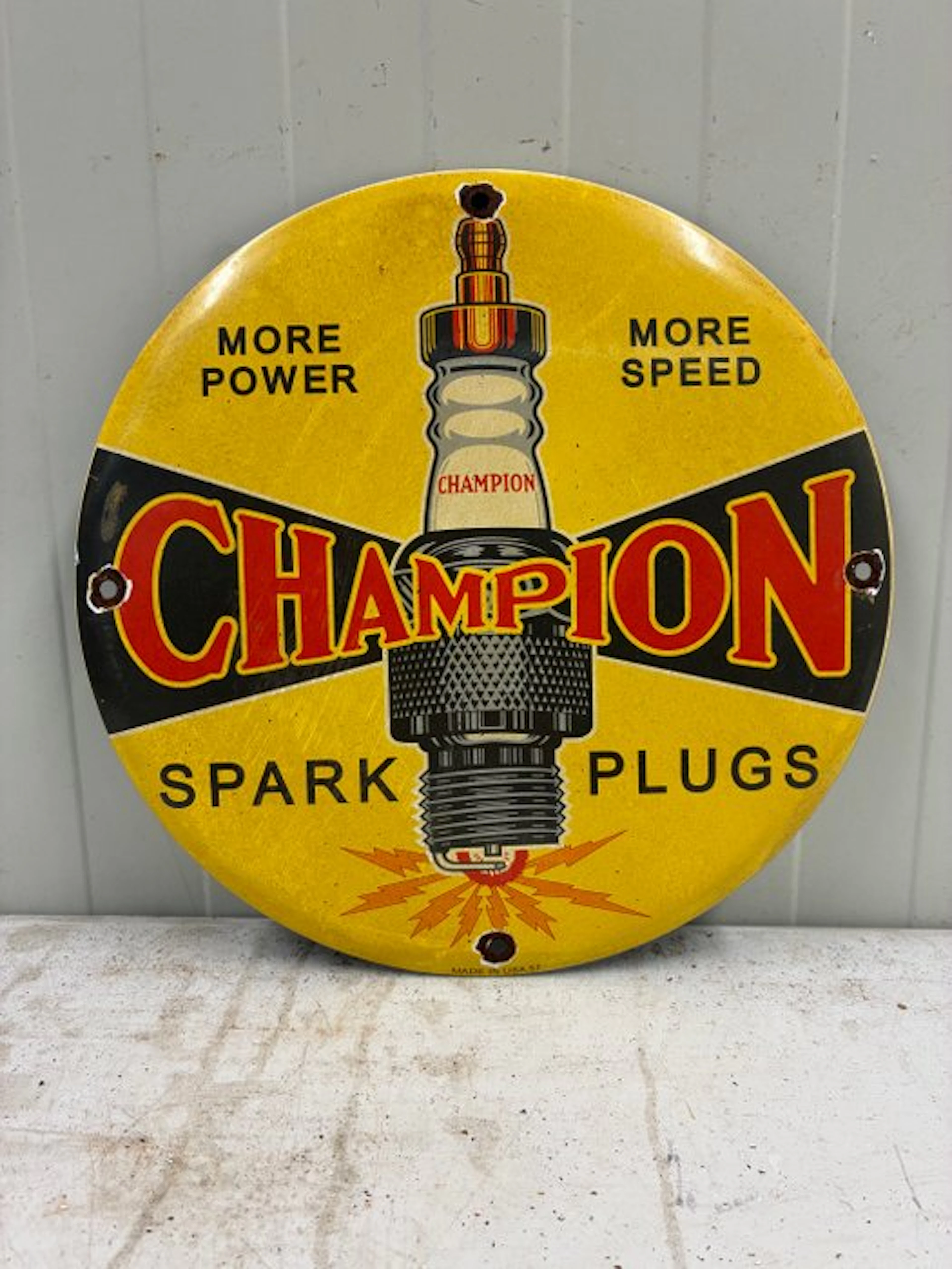 Champion - Vintage Champion Spark Plugs – Round Metal...