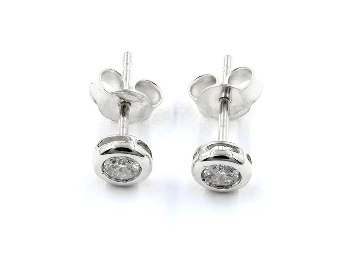 Earrings - 14 kt. White gold - 0.47ct. tw. Diamond (Natural)
