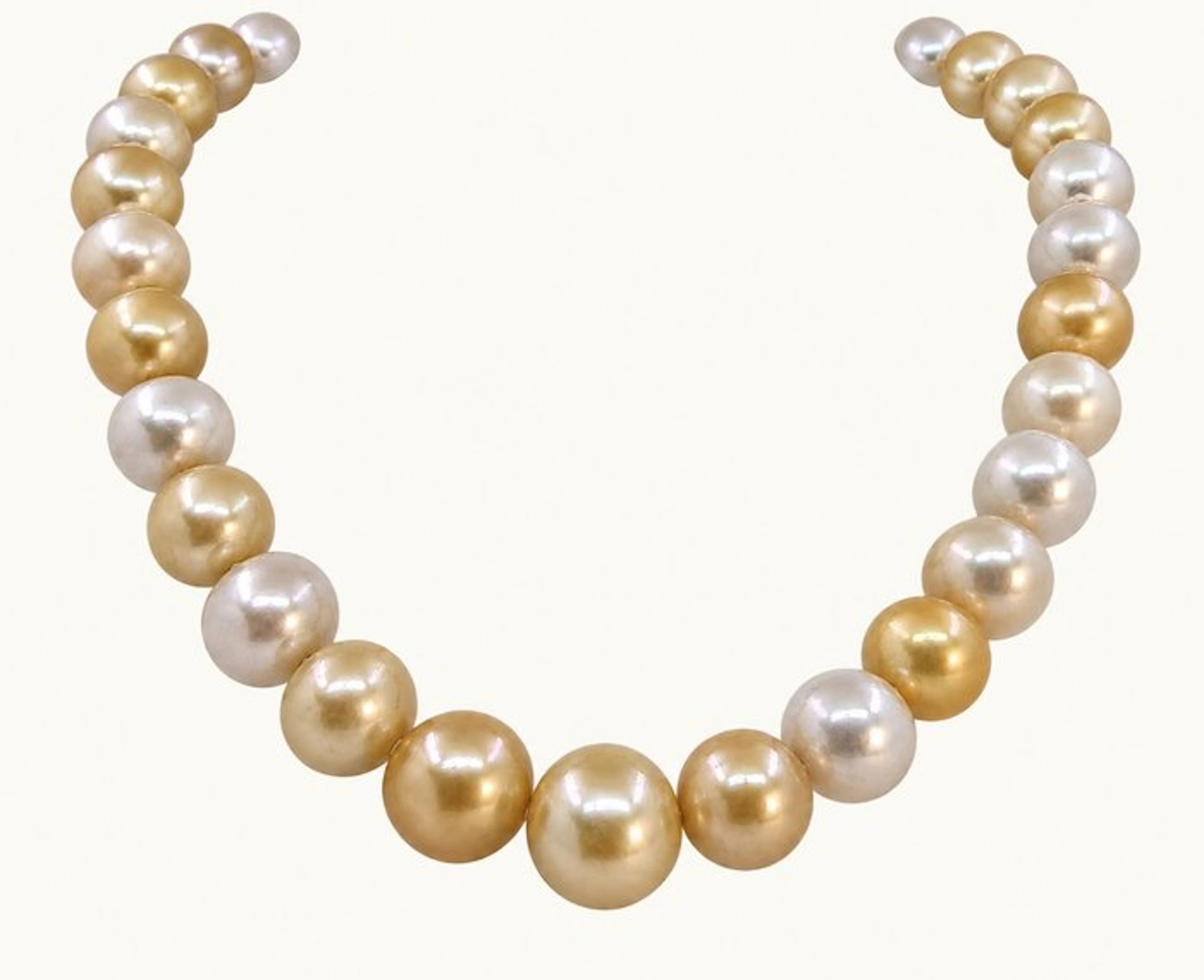 Necklace Huge Size - ALGT Certified Golden and White...