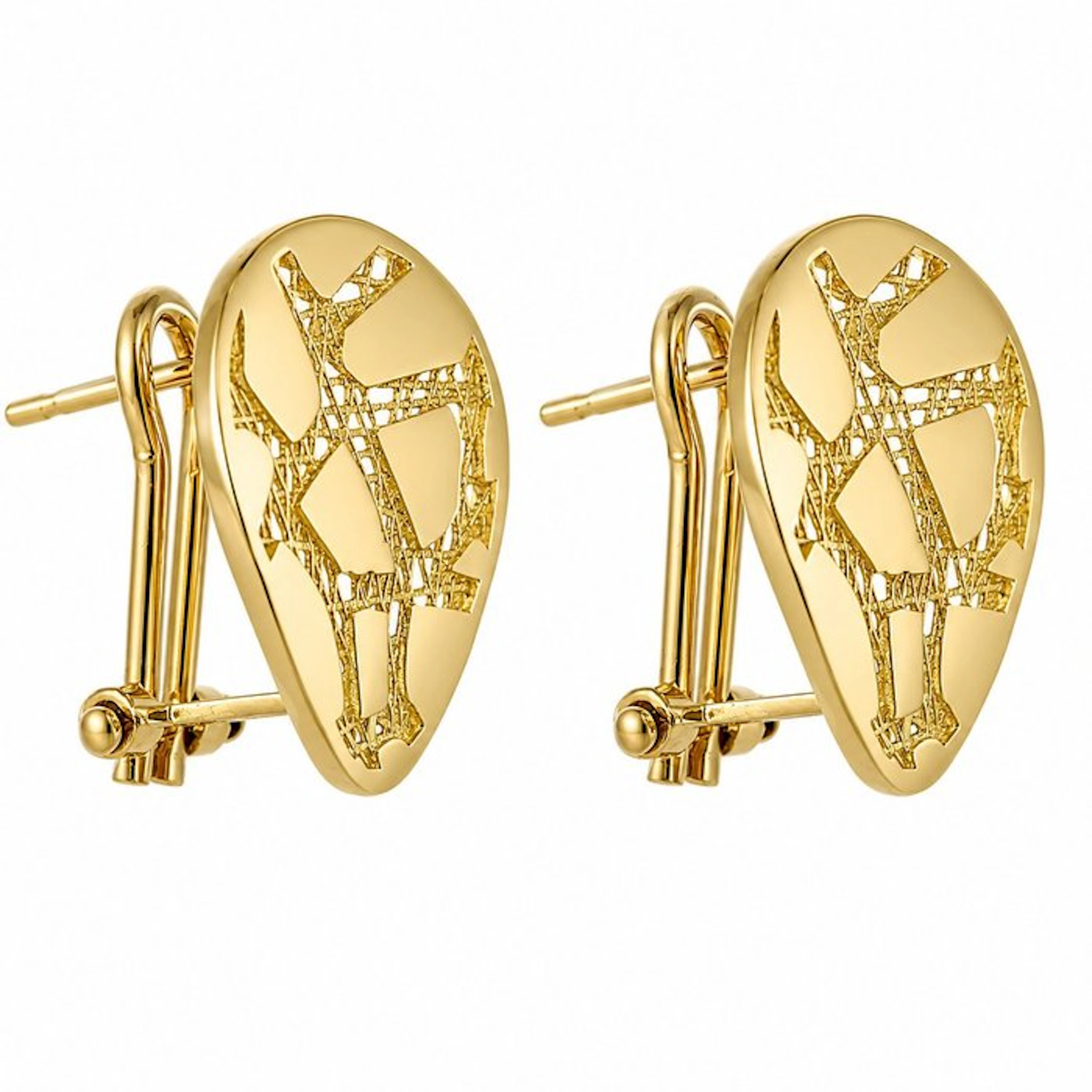 Earrings - 18 kt. Yellow gold - Made in Italy - Handmade
