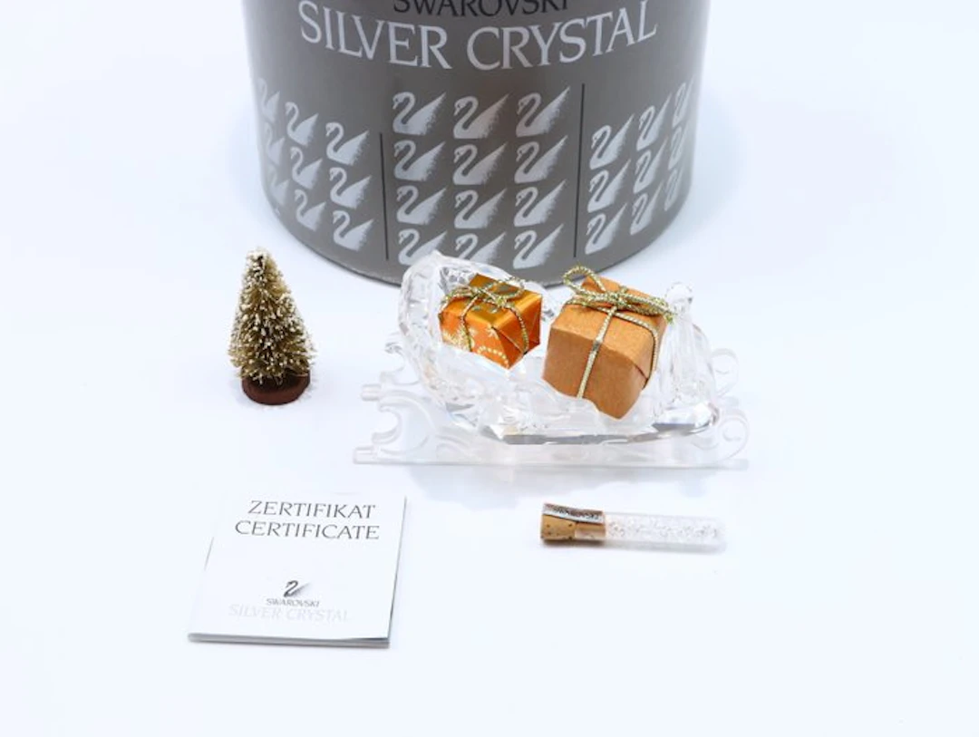 Figure - Swarovski - Slee van de Kerstman (Boxed + certificate) - Crystal