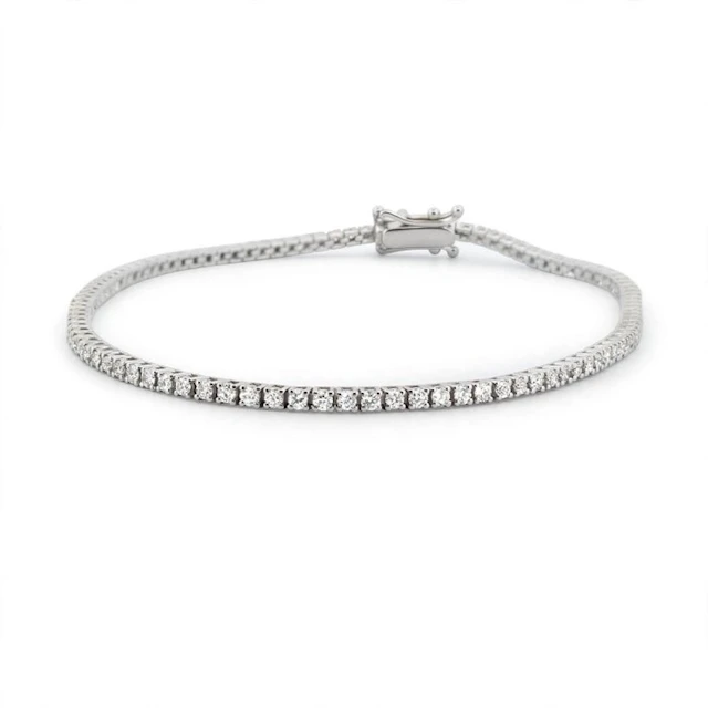 No reserve price - Tennis bracelet - 18 kt. White gold Diamond (Natural)