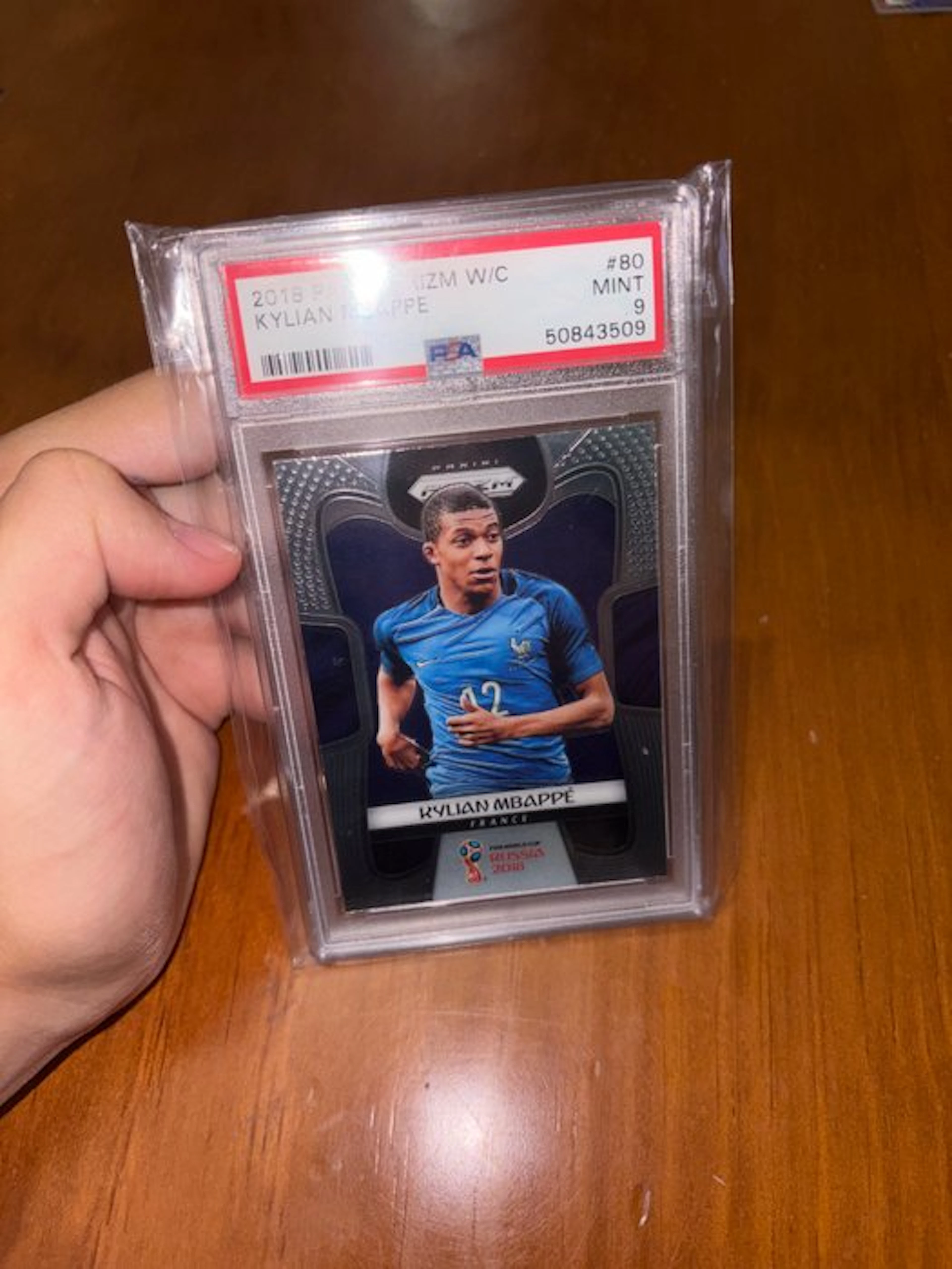 2018 Panini Prizm RC Kylian Mbappe #80 Graded card - PSA 9 - 1 Graded card