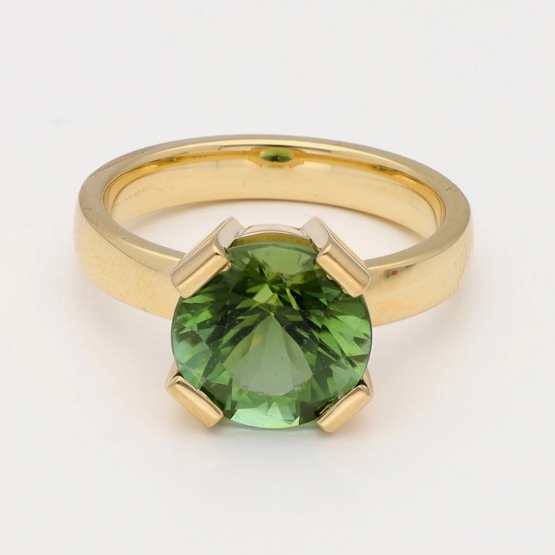 Ring - 18 kt. Yellow gold - Tsavorite Garnet
