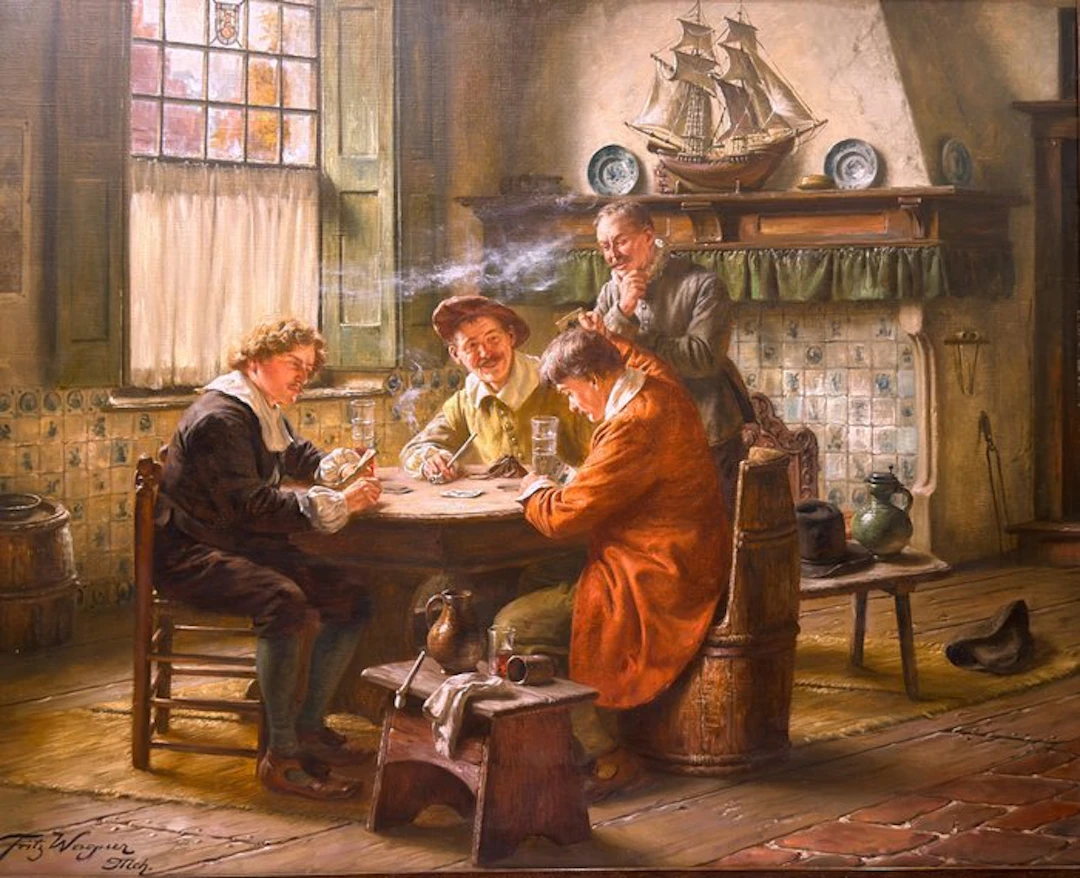 Fritz Wagner (1896-1939) - Joyeuse Compagnie dans un Intérieur Hollandais