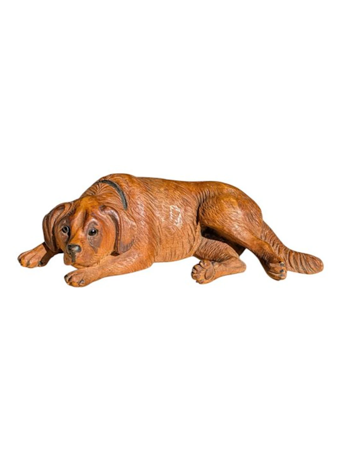 Statue, Brienz Carved Dog - 4 cm - Wood