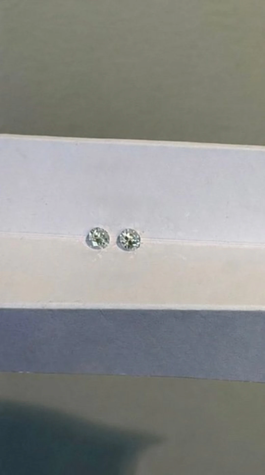 2 pcs Diamond (Natural) - 0.96 ct - Round - D (colourless)